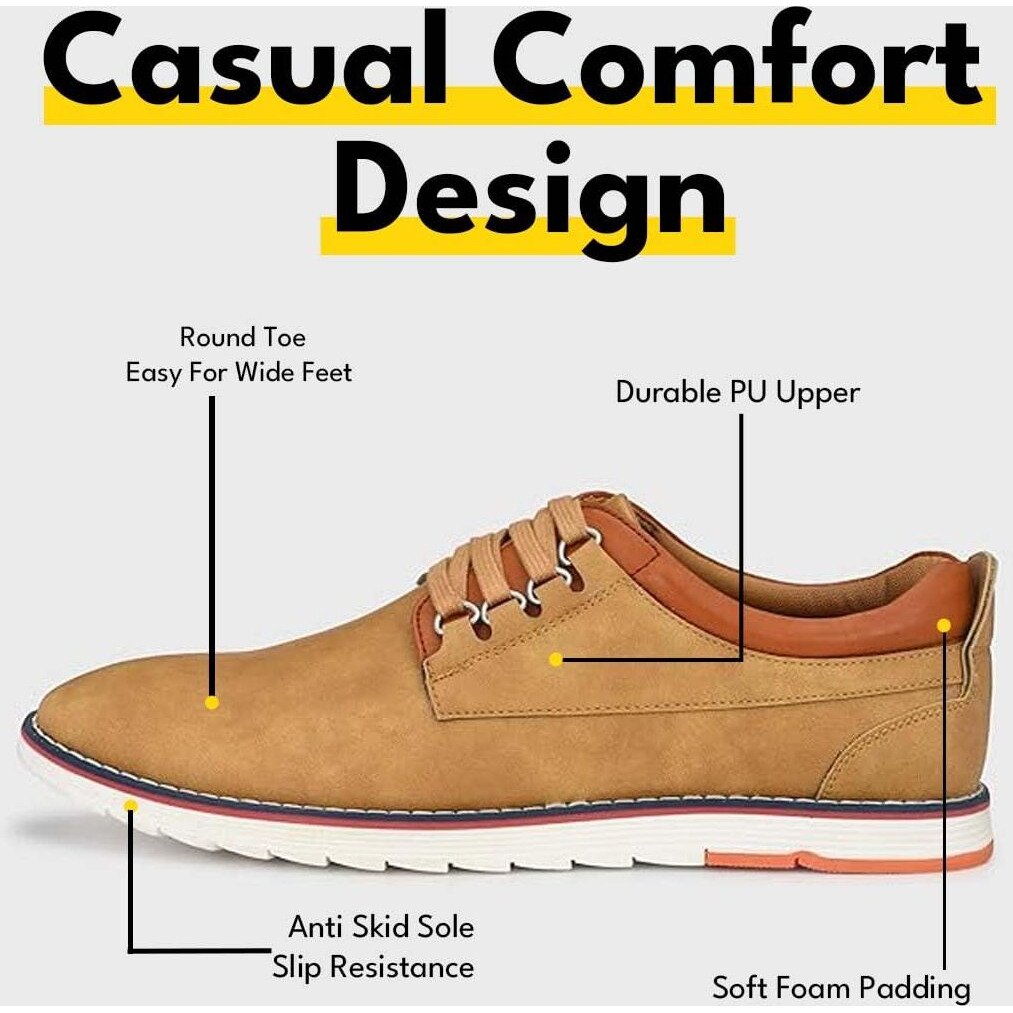 Centrino Men's 3323 Tan Lace-Up Footwear-7 UK (41 EU) (8 Us) (3323-01)