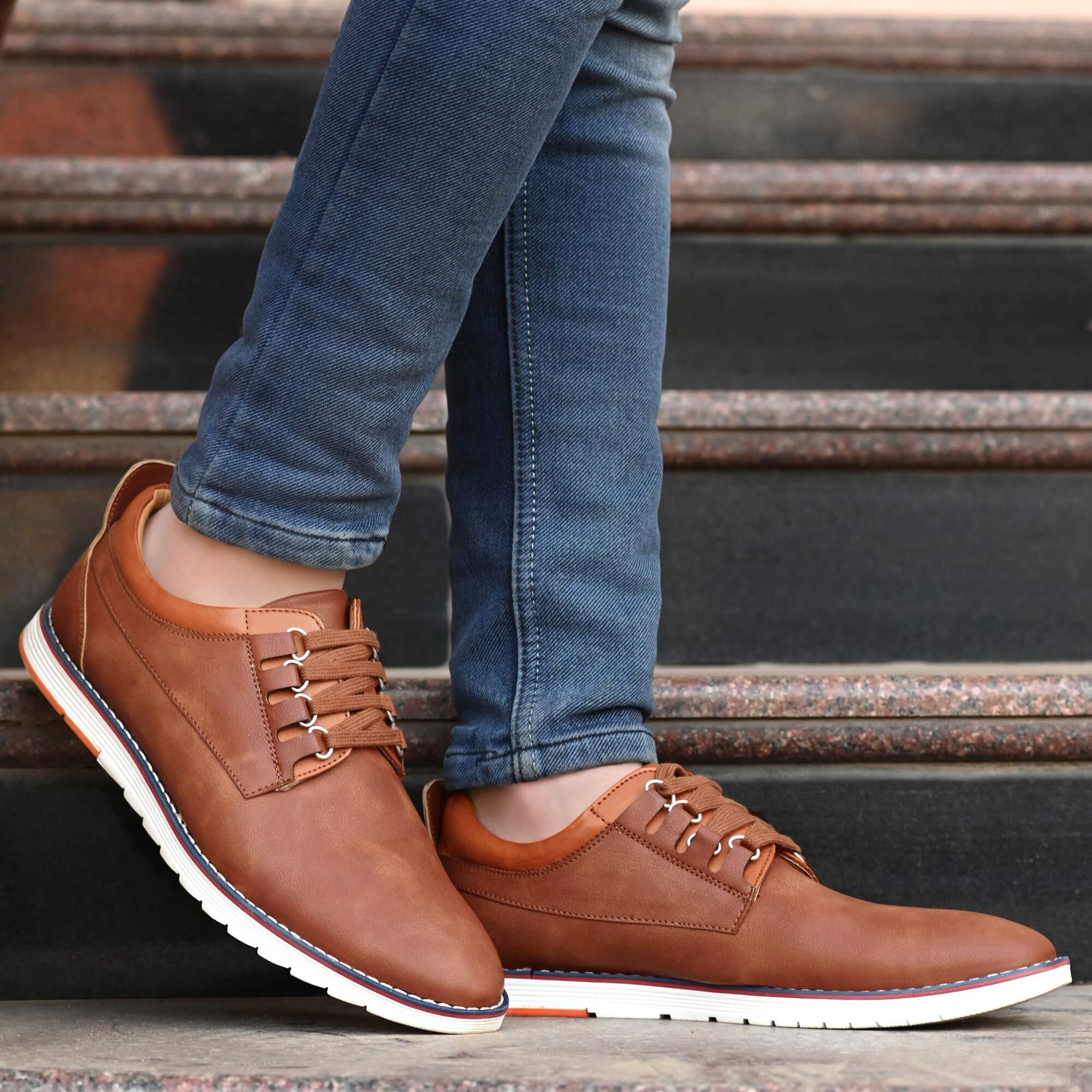 Centrino Men's 3323 Brown Sneakers-9 UK (X-Wide) (5506-1)