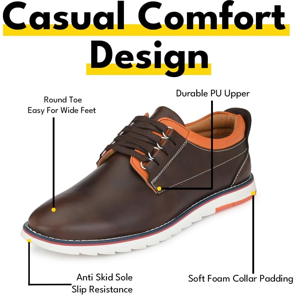 Centrino Men's 3323 Oil Pull Coffee Sneakers-6 UK (X-Wide) (5507-1)