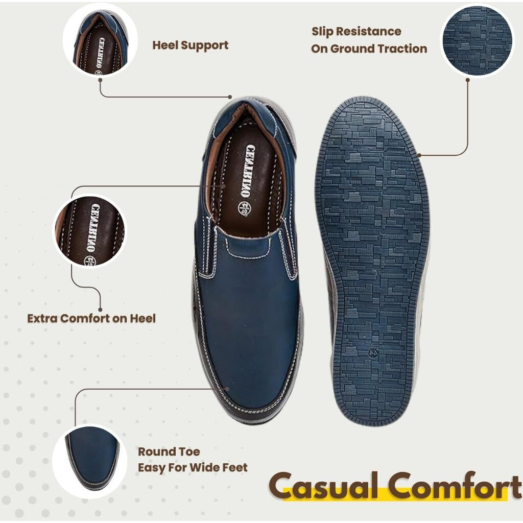 Centrino Men's Casual Moccasin Shoes Navy
