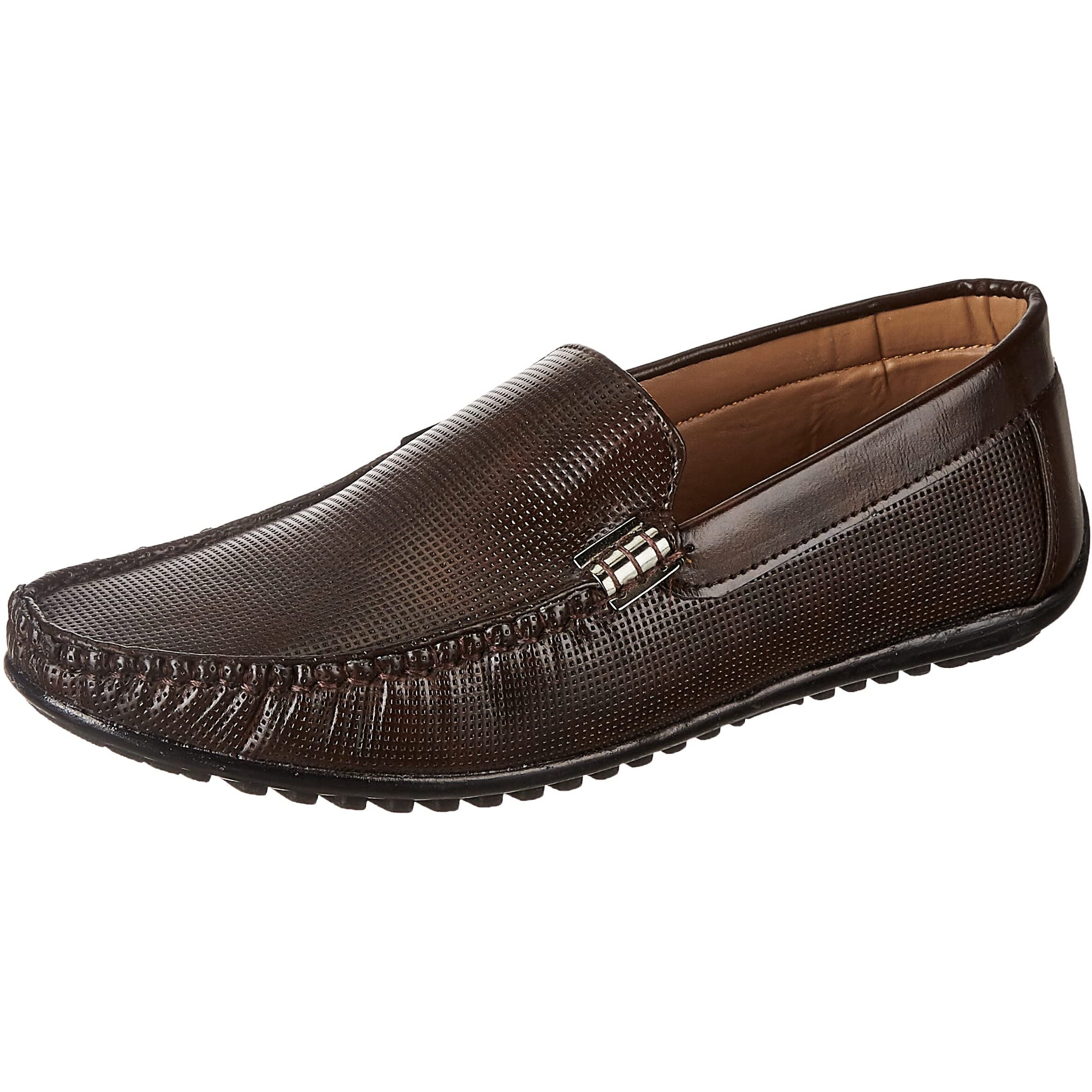 Centrino Men's 9911 Brown Loafer Shoes | Elevate Your Style with Comfort Elegance | Slip-on Closure, Stylish | Perfect for Formal Wear, Business Casual, and Parties-8 Kids UK (9911-02)