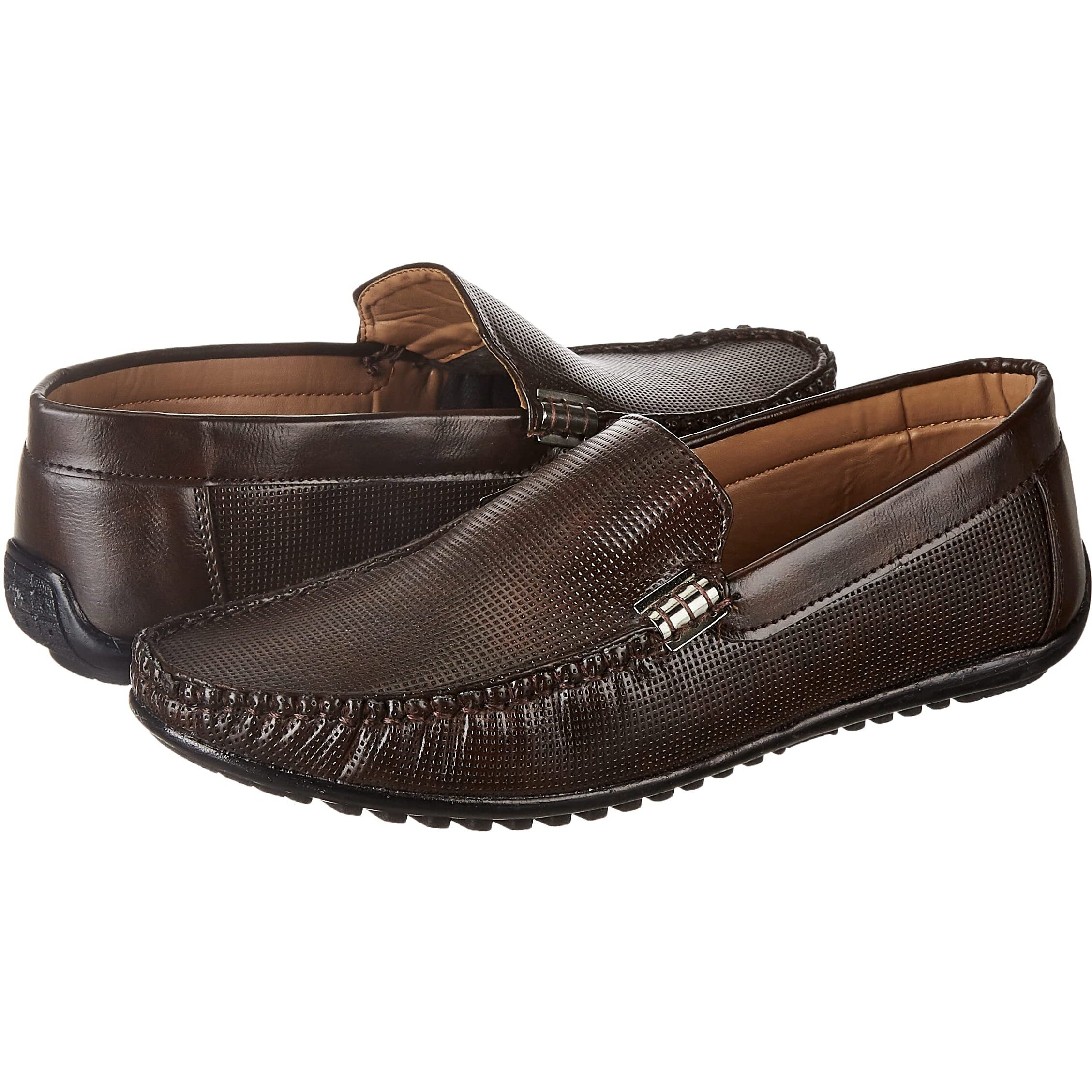 Centrino Men's 9911 Brown Loafer Shoes | Elevate Your Style with Comfort Elegance | Slip-on Closure, Stylish | Perfect for Formal Wear, Business Casual, and Parties-8 Kids UK (9911-02)