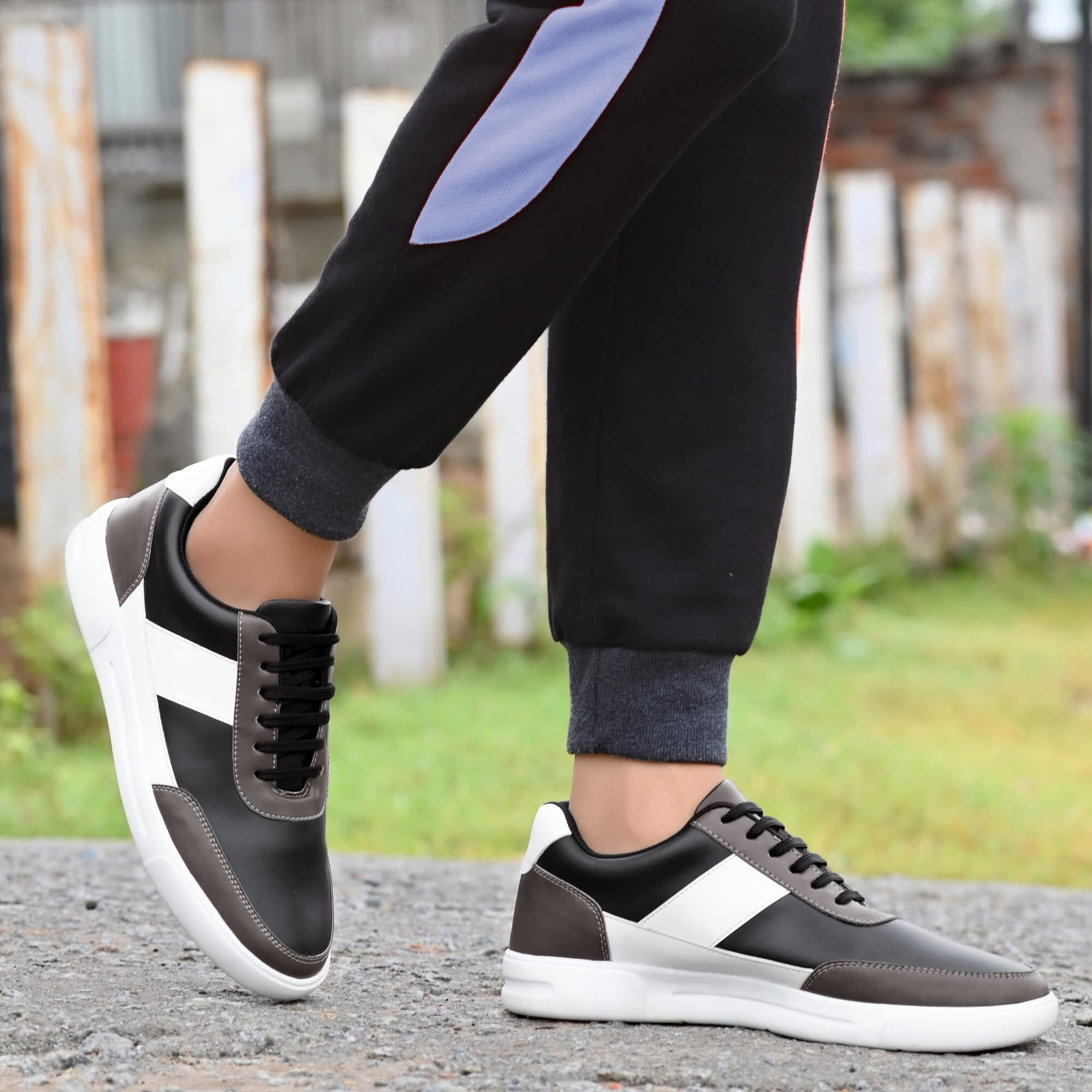 Centrino Men's 3211 Black-Grey Sneakers_7 UK (3211-07)