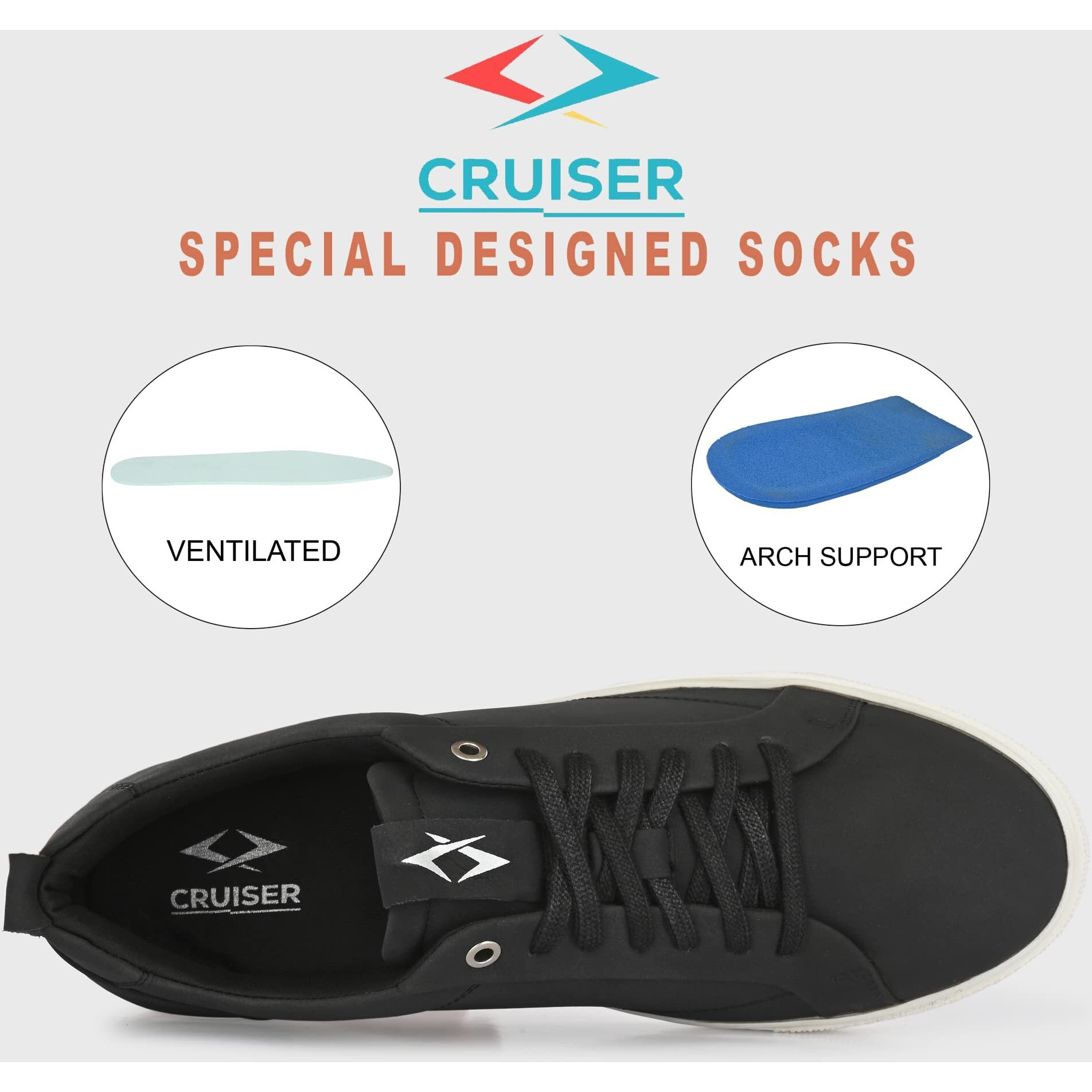 Cruiser Men's Blaze Black Sneakers_6 UK (2504-3)