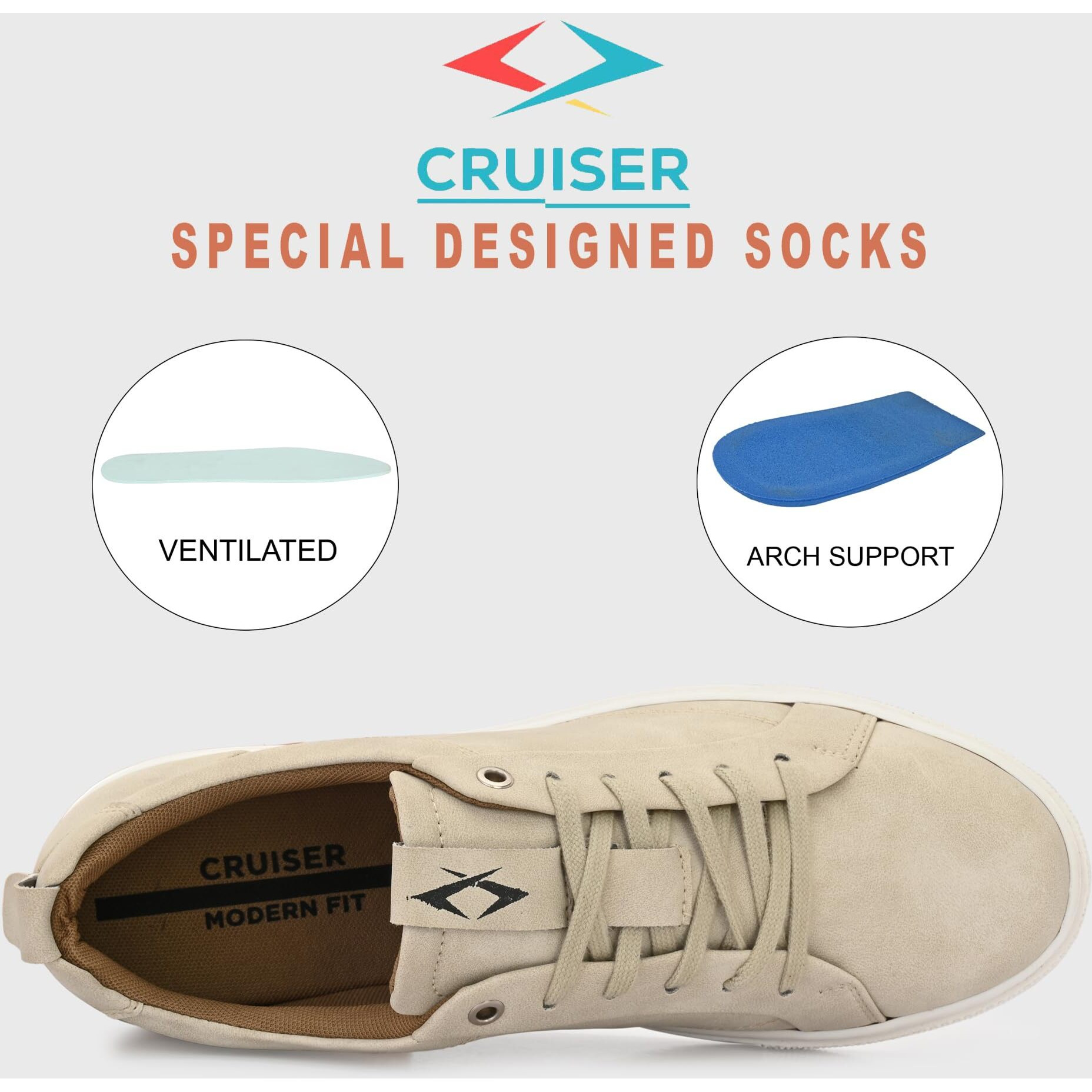 Cruiser Men's Blaze Beige Sneakers_11 UK (2504-6)