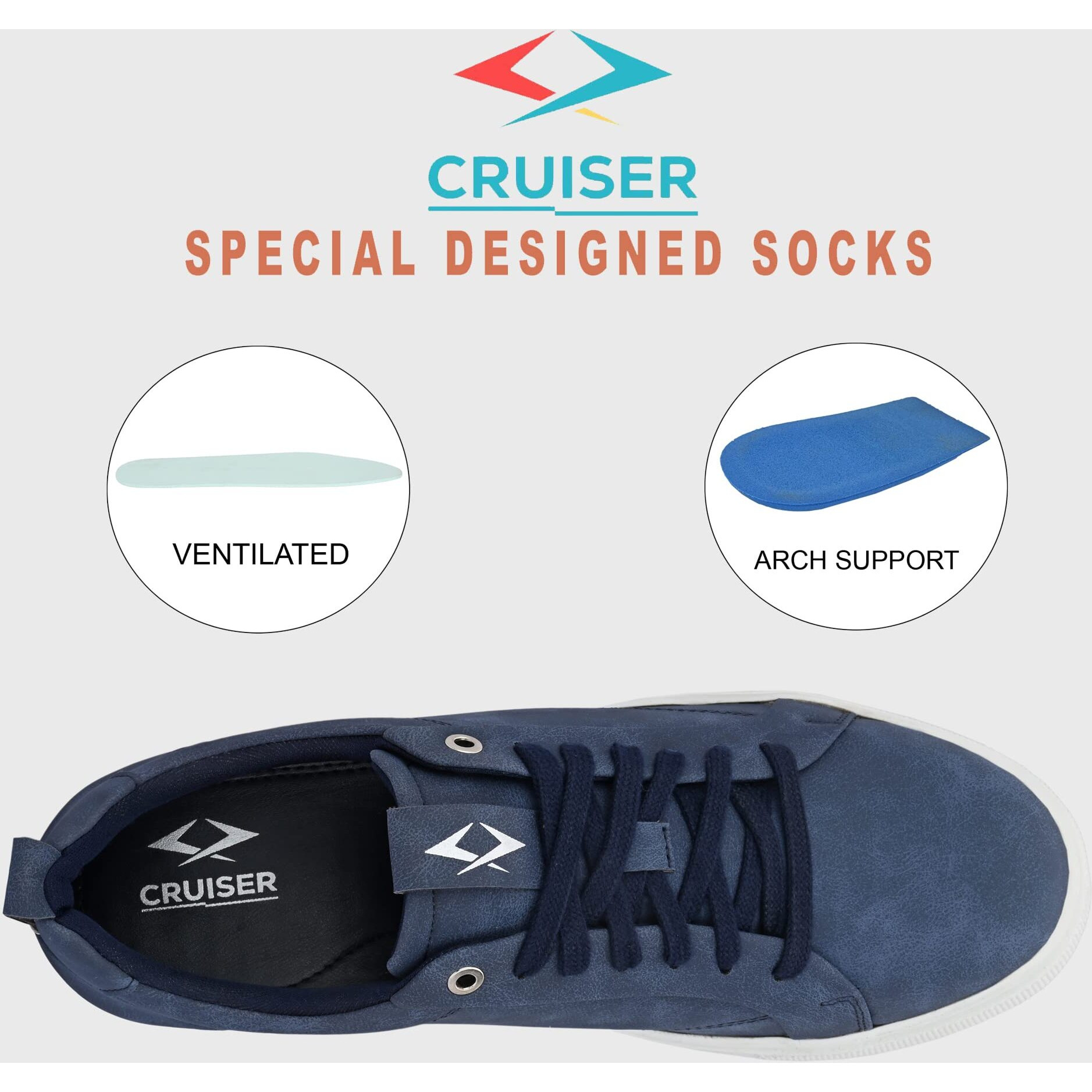 Cruiser Men's Blaze Blue Sneakers_9 UK (2504-8)