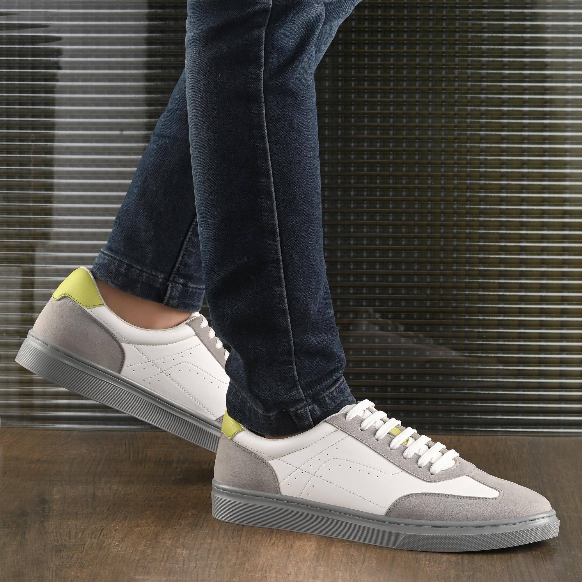 Cruiser Men's Spade White-Grey Sneakers_10 UK (2533-1)