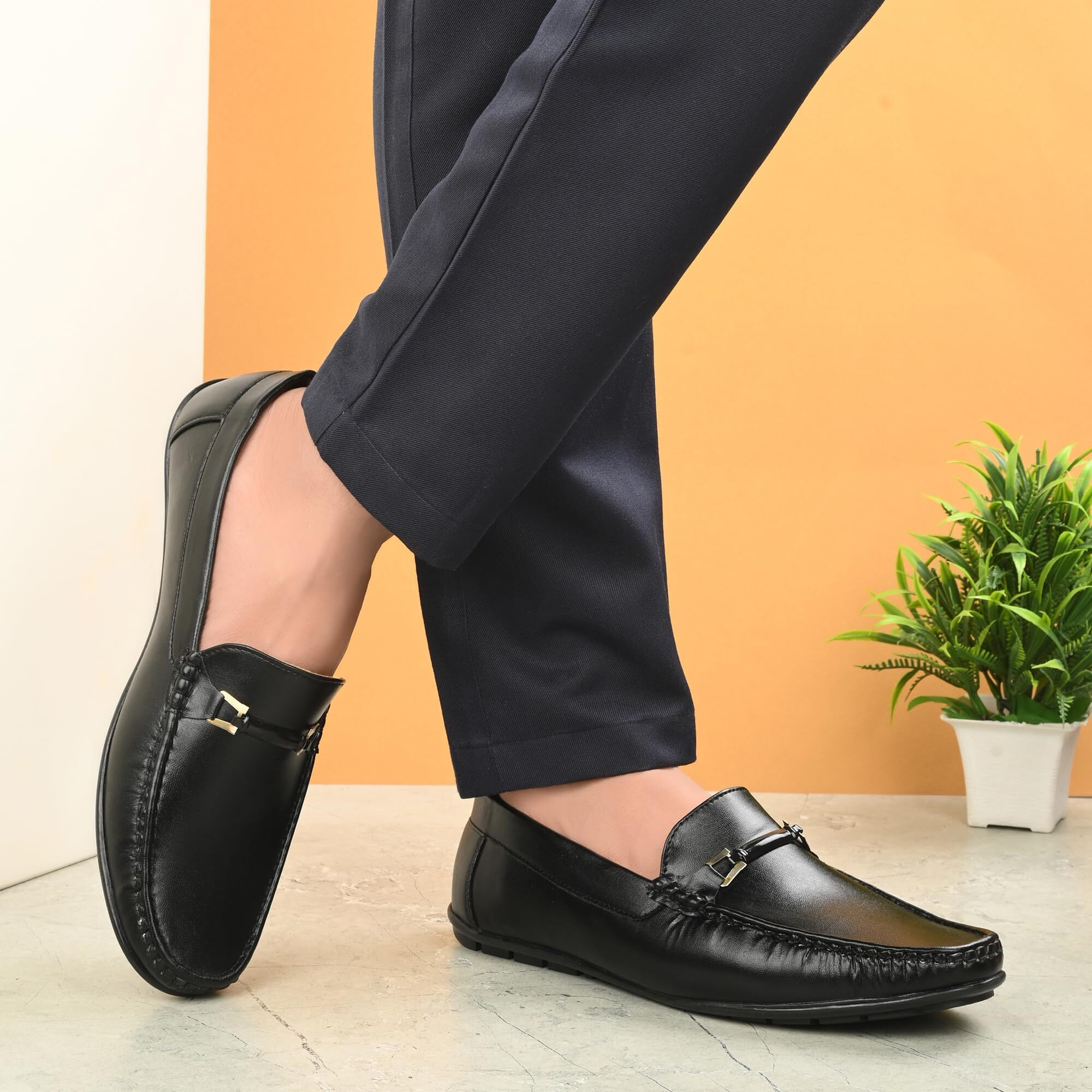 Centrino Black Loafer Shoe for Mens 6548-1