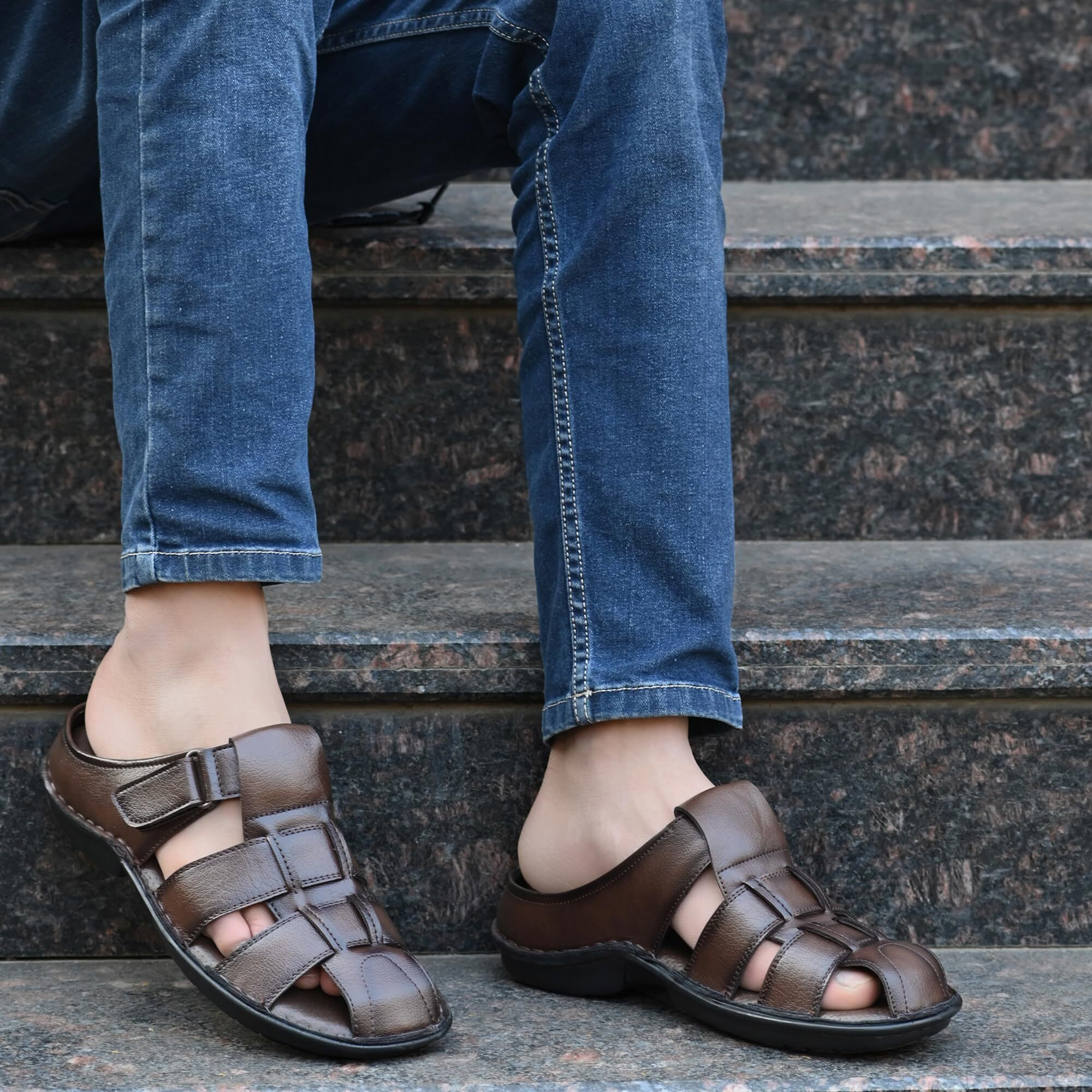 Centrino Men's 6601 Brown Sandals_8 UK(6601-2)