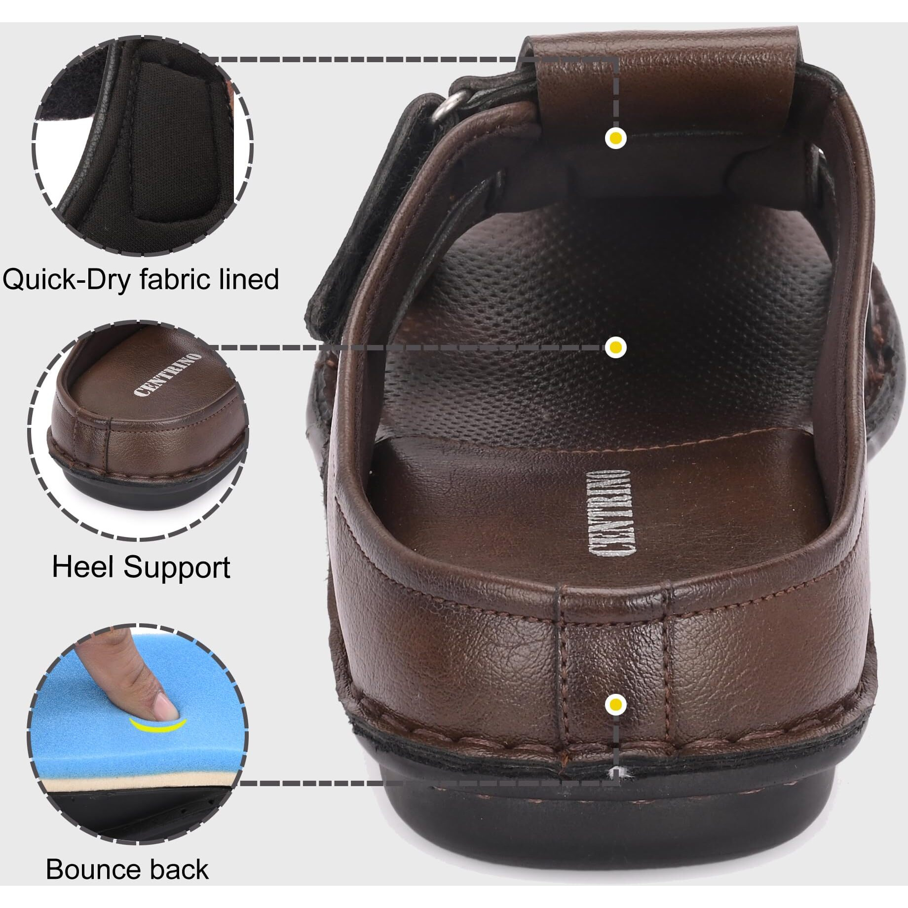 Centrino Men's 6601 Brown Sandals_8 UK(6601-2)