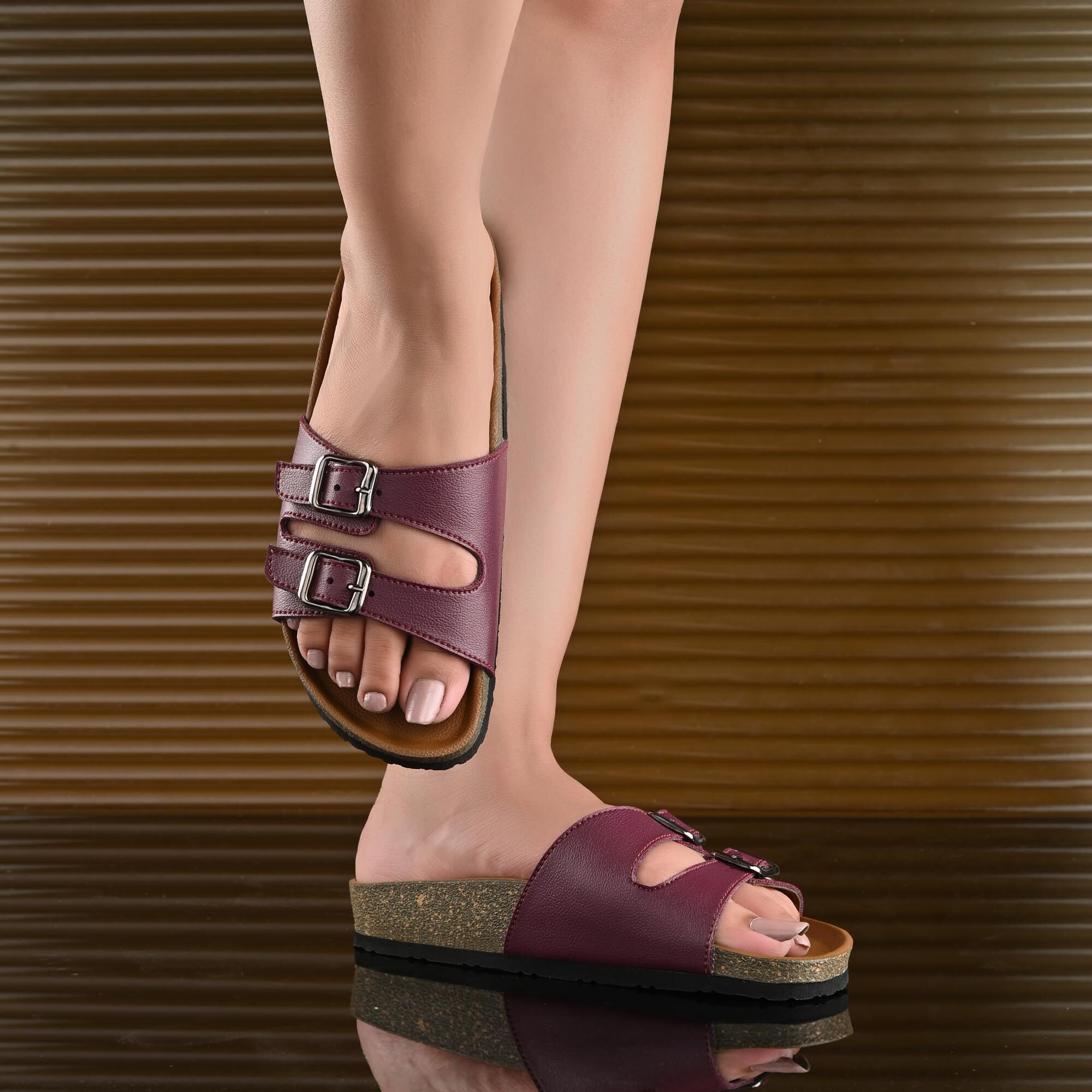 Centrino Women's Slipper/sliders |PU Padding on the Footbed |Bounce Back Technology | Comfortable & LightWeight |Everyday Flip Flops for Ladies