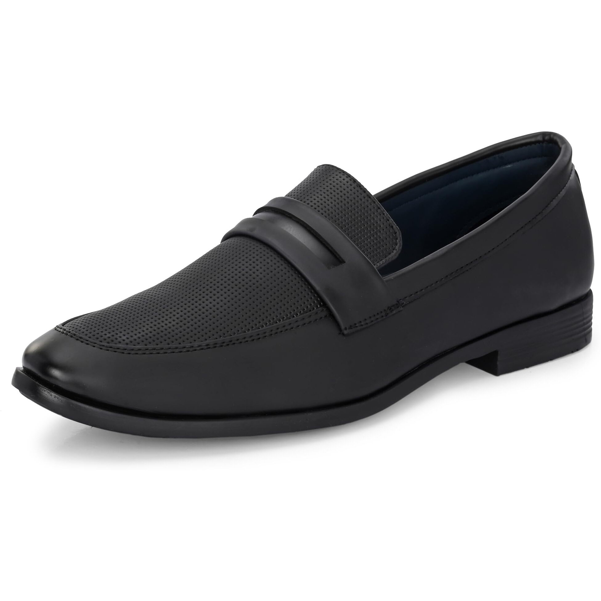 Centrino Slip-On Men's Formal Shoe | Stylish with Soft Cushioned Insole | Trendy Non Lace-Up Design | Perfect for Formal Wear 9703-1 Black