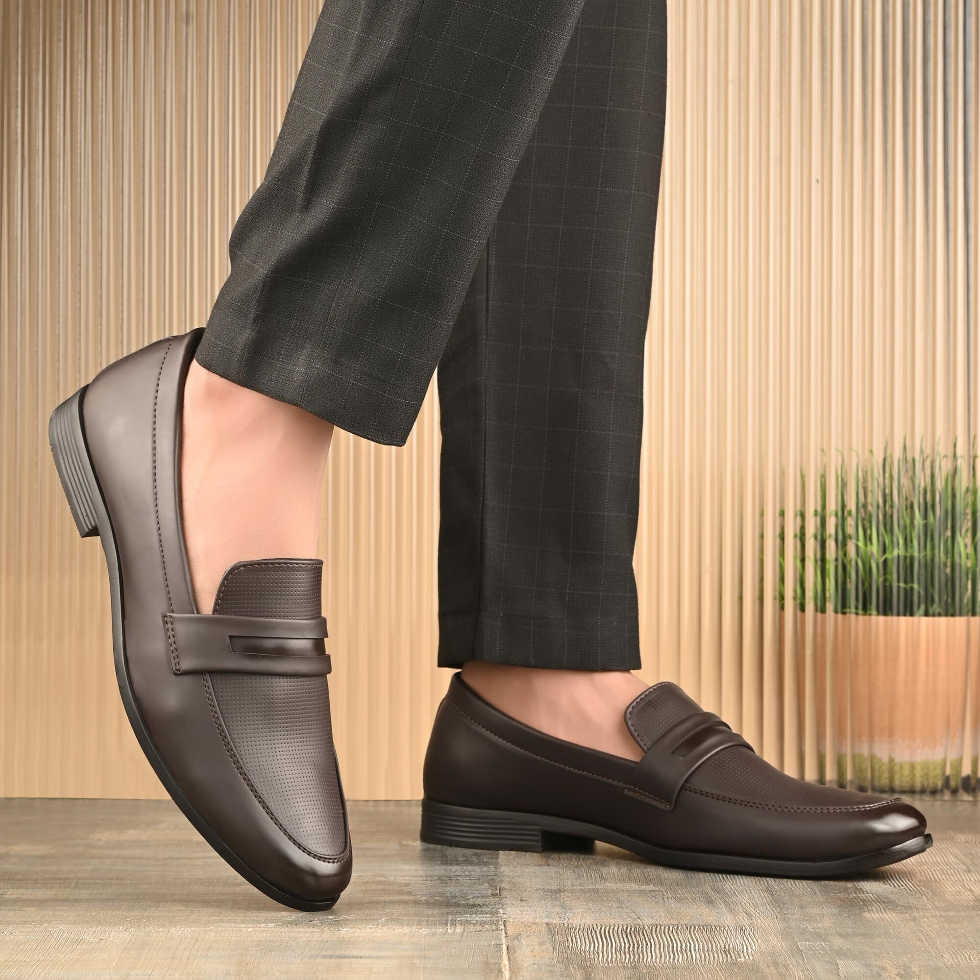Centrino Slip-On Men's Formal Shoe | Stylish with Soft Cushioned Insole | Trendy Non Lace-Up Design | Perfect for Formal Wear 9703-2 Brown