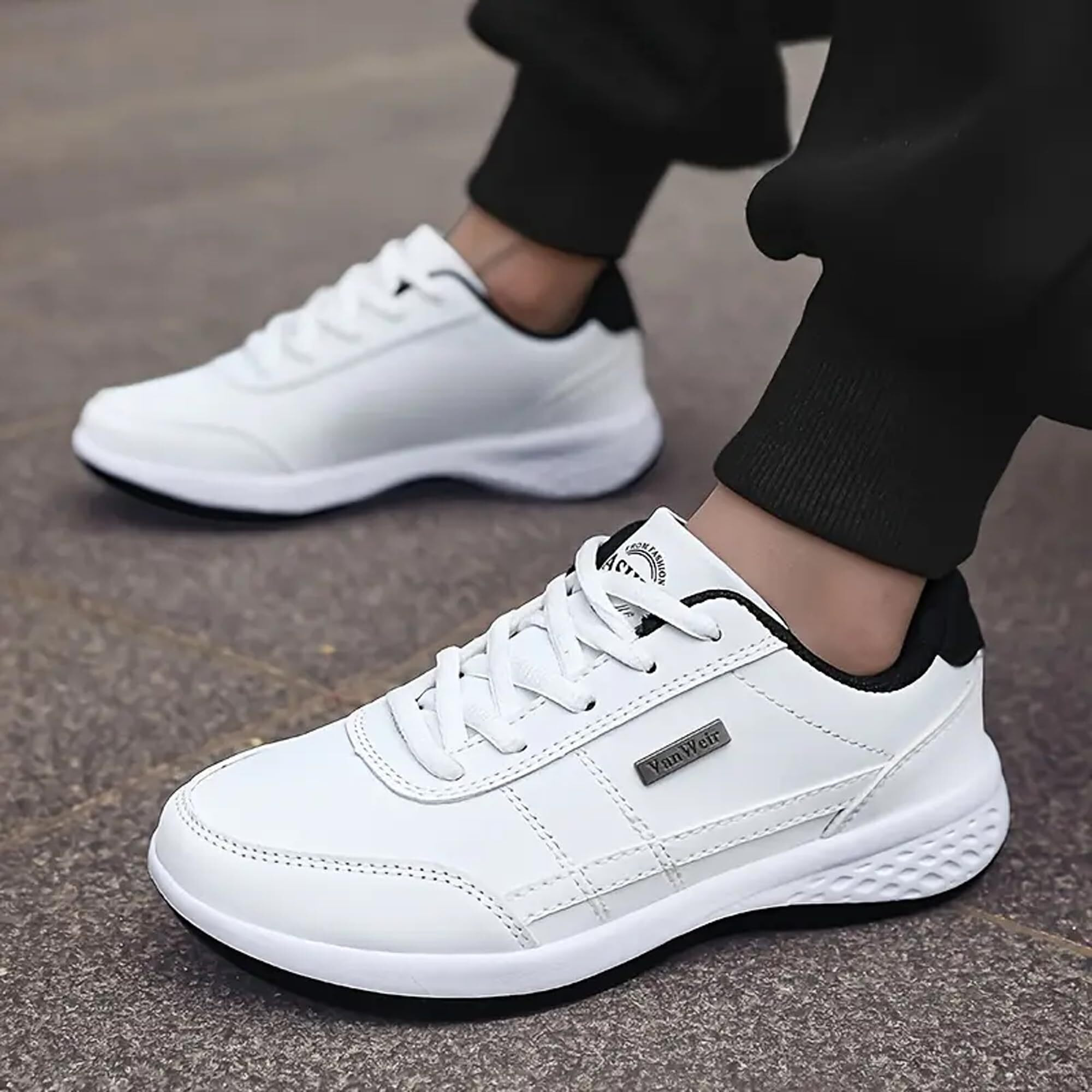 Cruiser Sneaker for Men | Comfort & Style with Soft Cushioned Insole | Trendy Lace-Up Design for Casual Outfits White