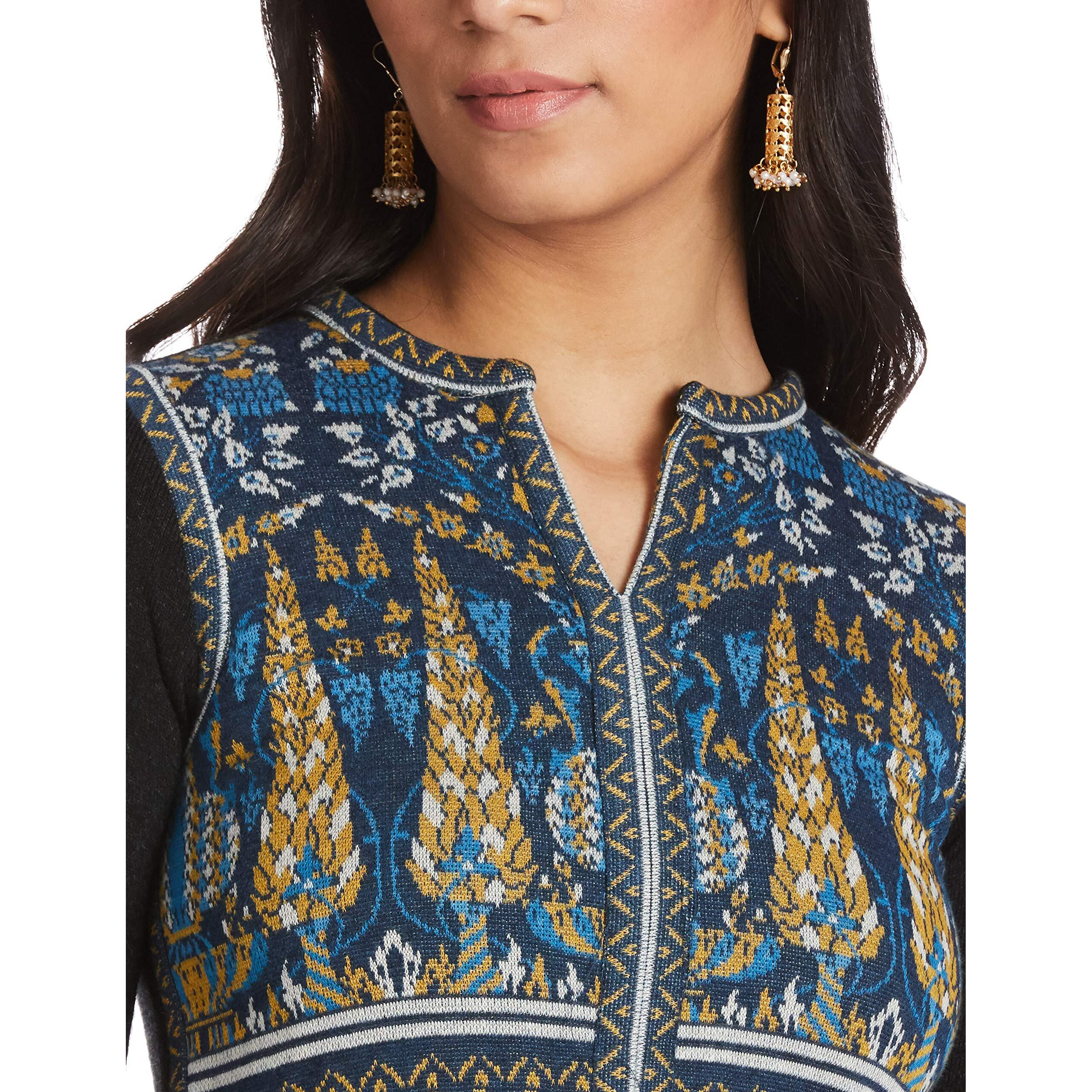 W for Woman Women's Wool Kurta (18NOW11570-210453_Black_S (8))