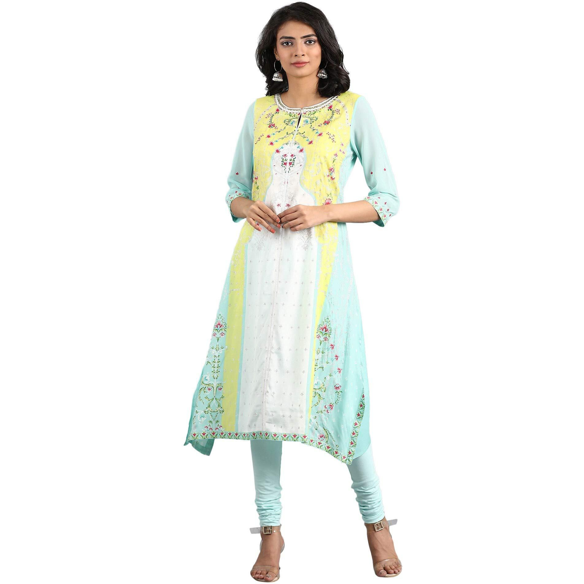 Wishful Women's Rayon Straight Kurta (19AUS10241-110908_Light Green_12)