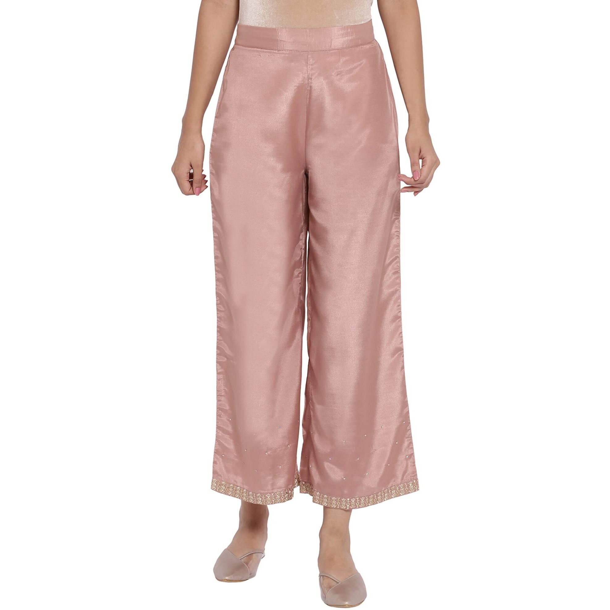 W Shantung Strechable Parallel Pants for Women | Shantung Parallel Pants for Women | Trousers for Women | W for Woman