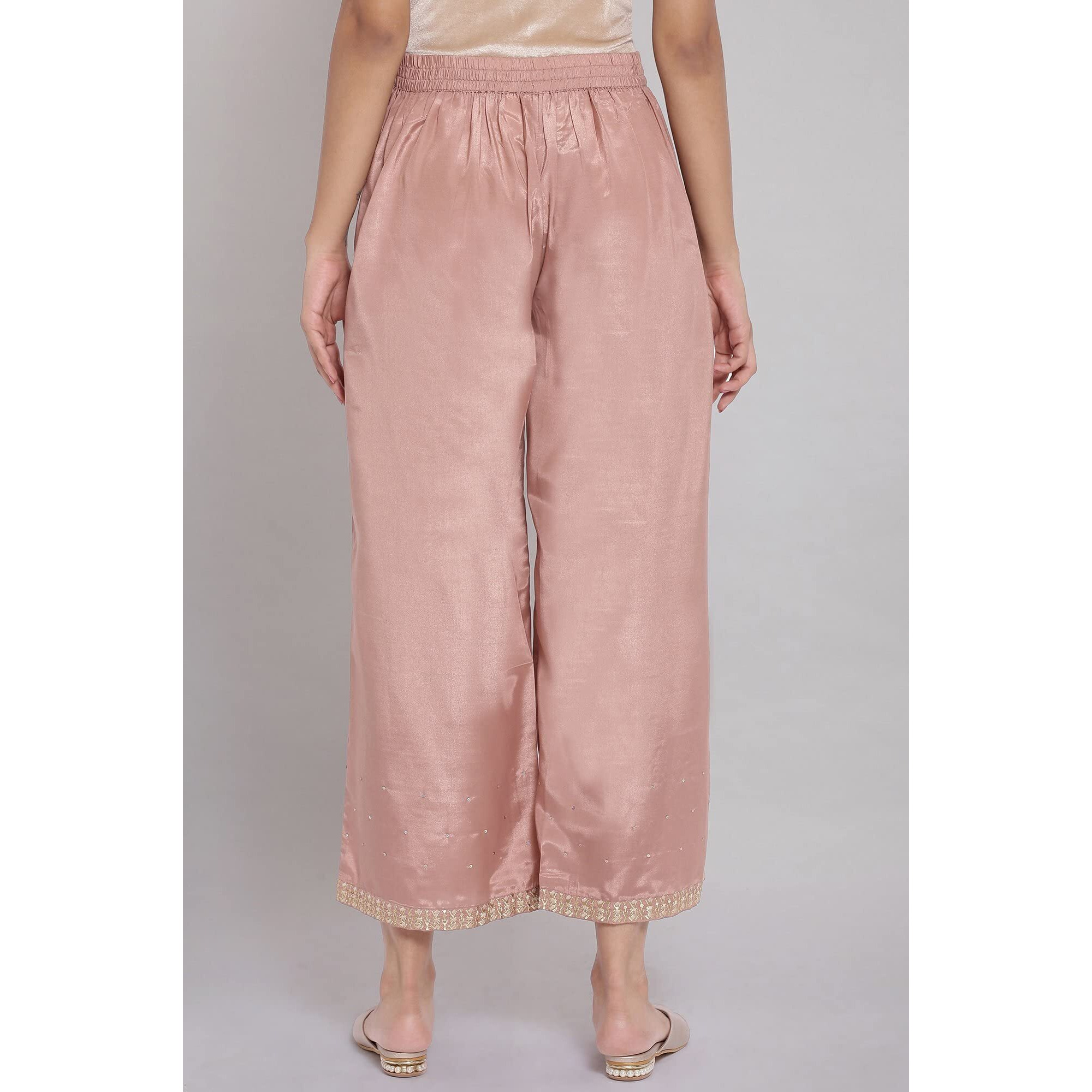W Shantung Strechable Parallel Pants for Women | Shantung Parallel Pants for Women | Trousers for Women | W for Woman