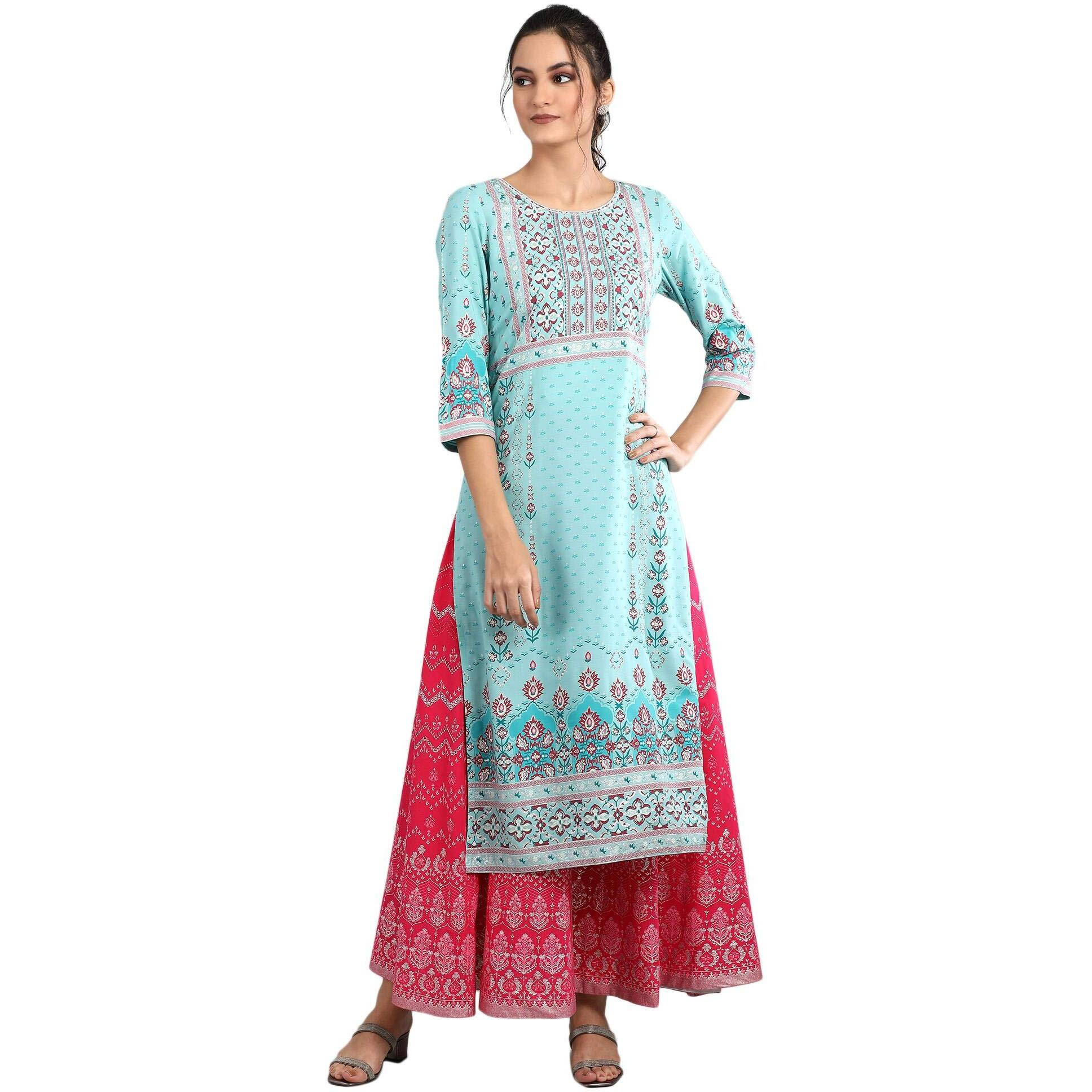 Aurelia Women Floral Print Viscose Straight Kurta_22FEA11726-502009_S
