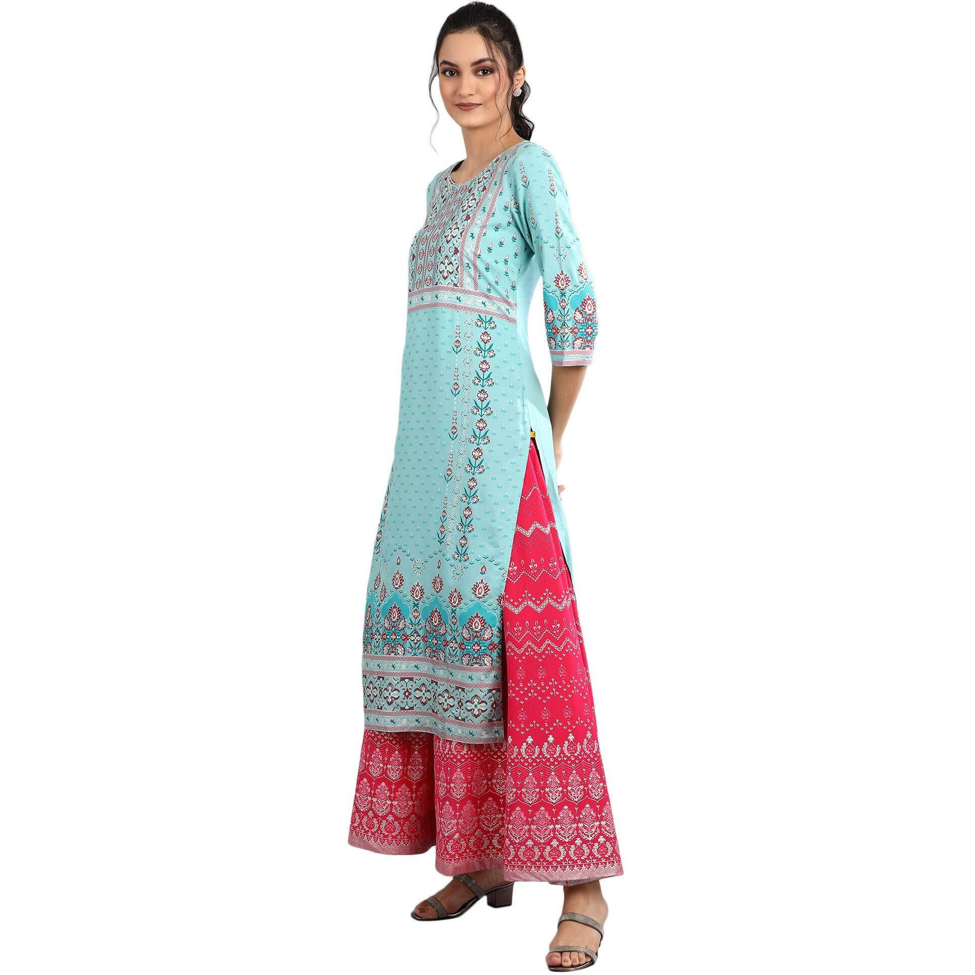 Aurelia Women Floral Print Viscose Straight Kurta_22FEA11726-502009_S