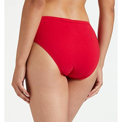 Van Heusen Women Bikini Panty - 100% Super Combed Cotton - Pack Of 3 - Anti Bacterial, No Marks Waistband, Moisture Wicking, Moderate Coverage, Multicolor, Large