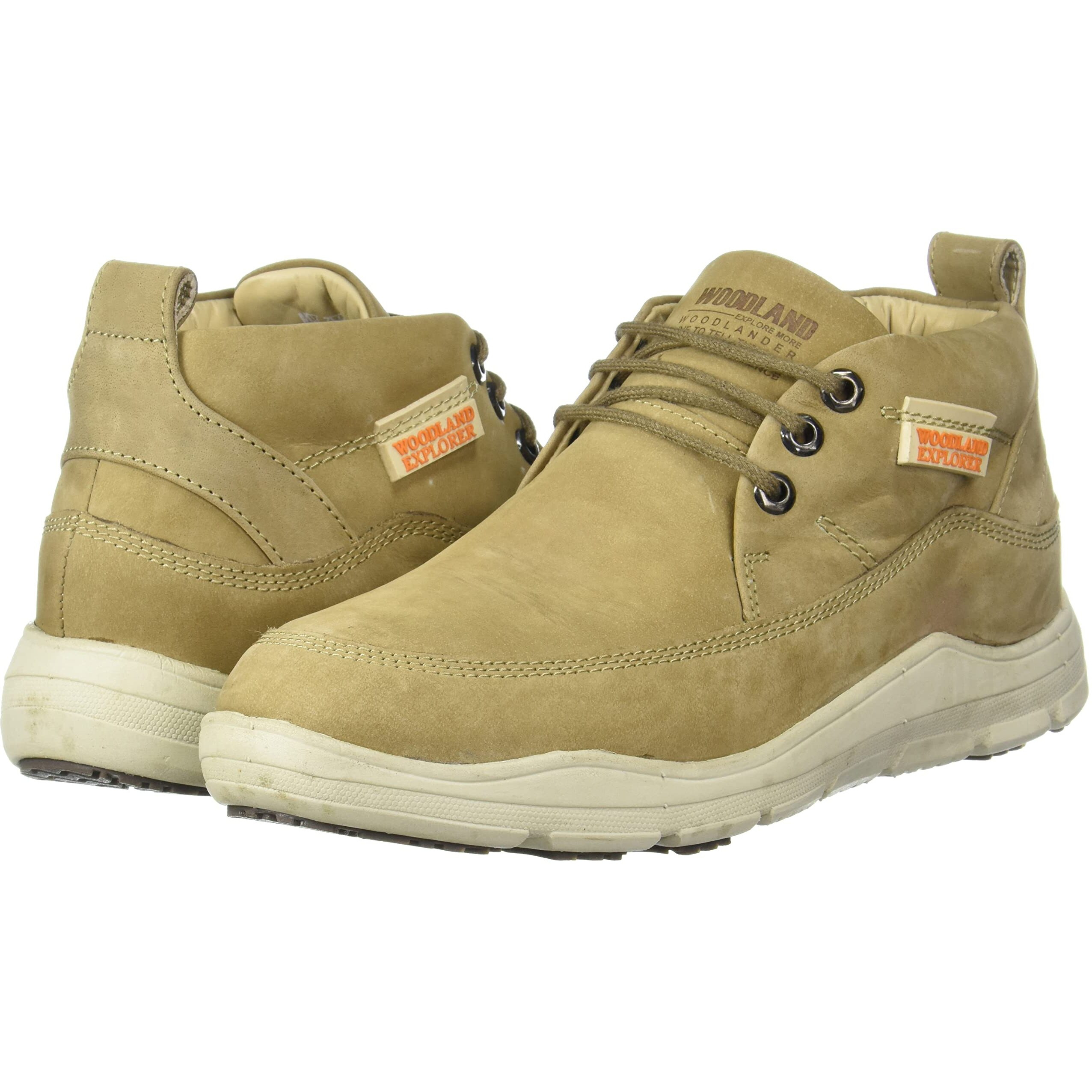 Woodland Men's Khaki Leather Casual Shoe-8 UK (42 EU) (GC 3582119)