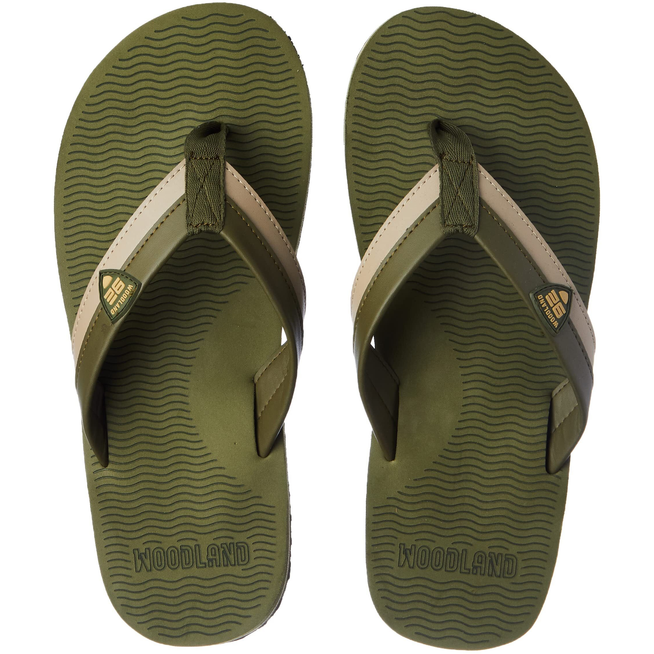 Woodland Men's Olive FlipFlop-6 UK 40 EU (FF 4125021)