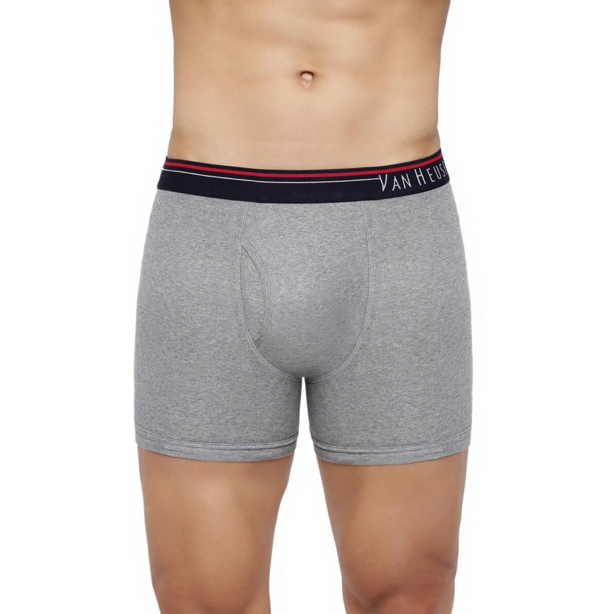 Van Heusen Men Boxer Briefs - 100% Combed Cotton - Pack Of 2 - Anti Bacterial, Colour Fresh, Moisture Wicking_10032_Pure Black, Grey Mel_S