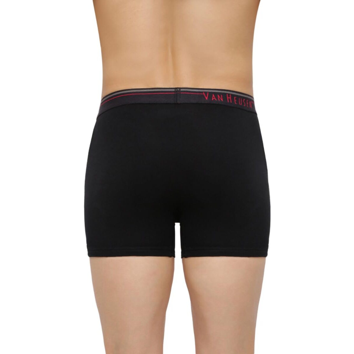 Van Heusen Men Boxer Briefs - 100% Combed Cotton - Pack Of 2 - Anti Bacterial, Colour Fresh, Moisture Wicking_10032_Pure Black, Grey Mel_S