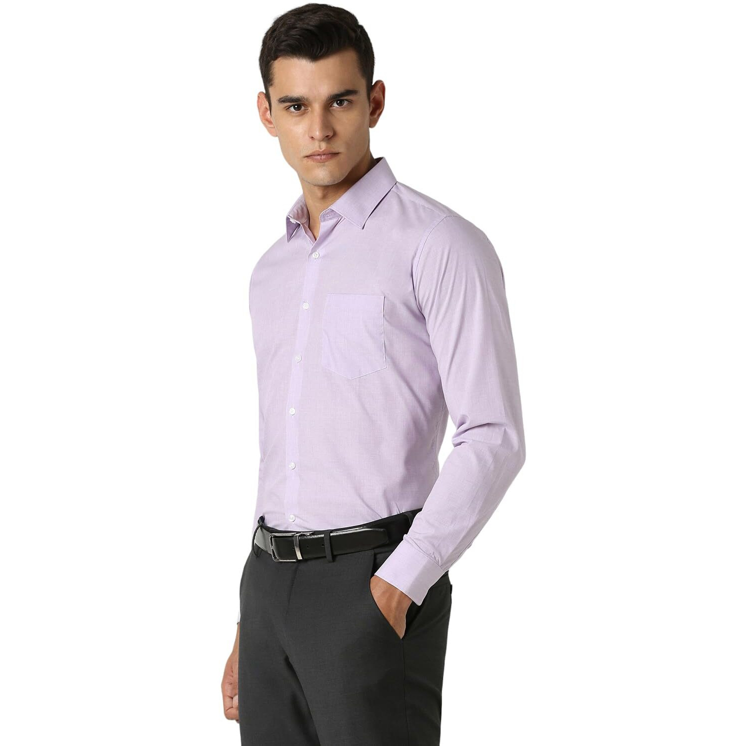 Van Heusen Men's Slim Fit Shirt (VHSFFSLB872956_Pale Purple