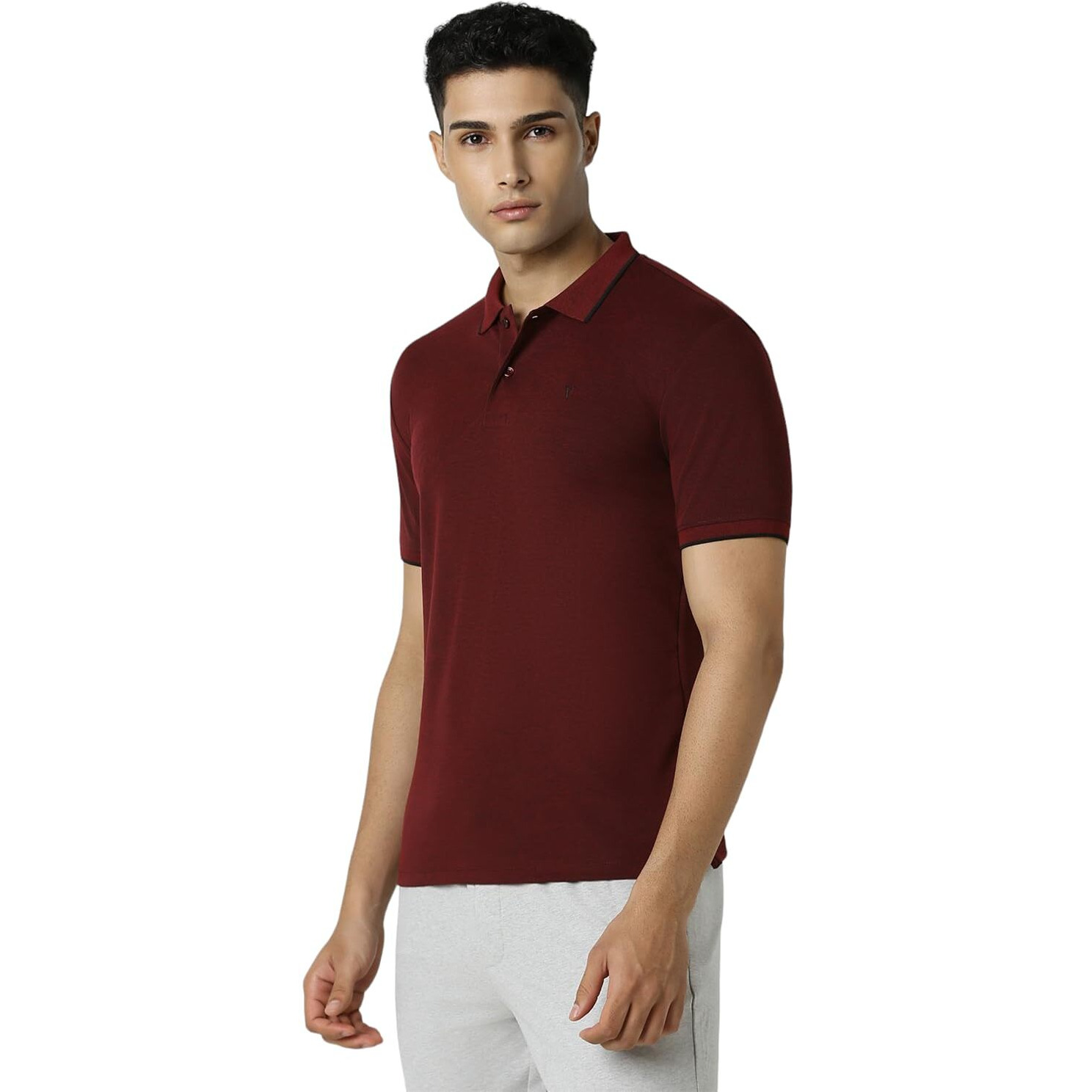 Van Heusen Flex Men's Regular Fit Polo Shirt (VFKPARGF628812_Maroon