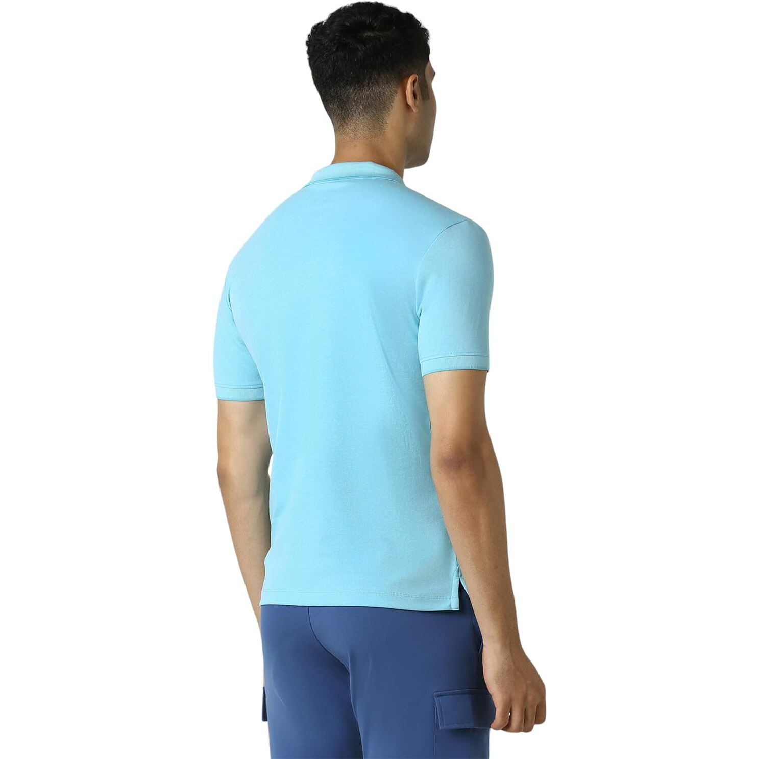 Van Heusen Flex Men's Regular Fit Polo Shirt (VFKPARGFV55769_Aqua