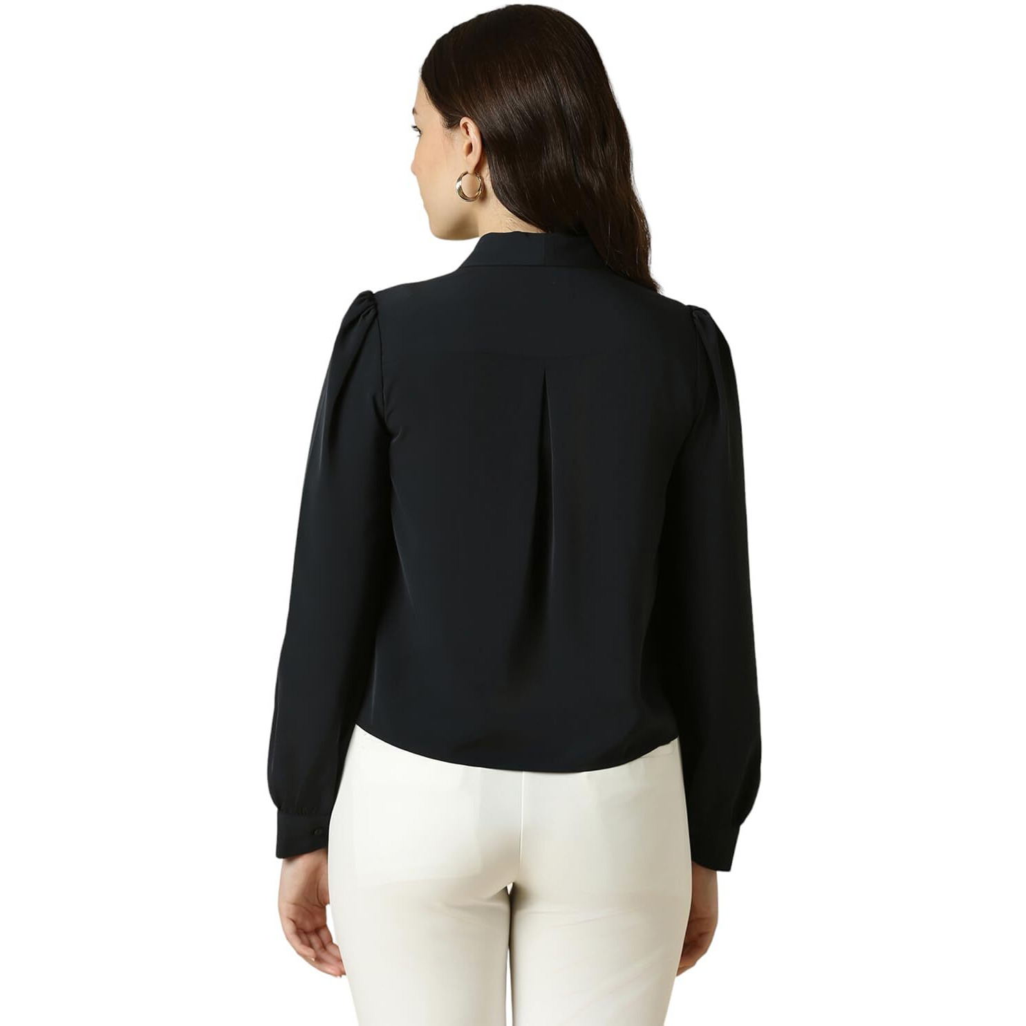 Allen Solly Women's Regular Fit Blouse (AHTSWRGPN11087_Black