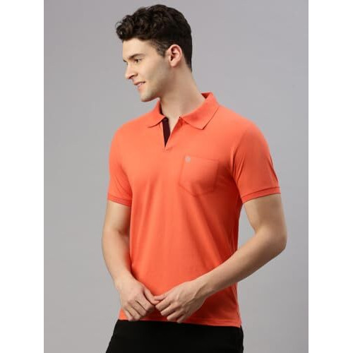 Lux Cozi Men's Half Sleeve Soild Casual T-Shirt with Chest Pocket_COZI_2122_APRCAT_M_1PC