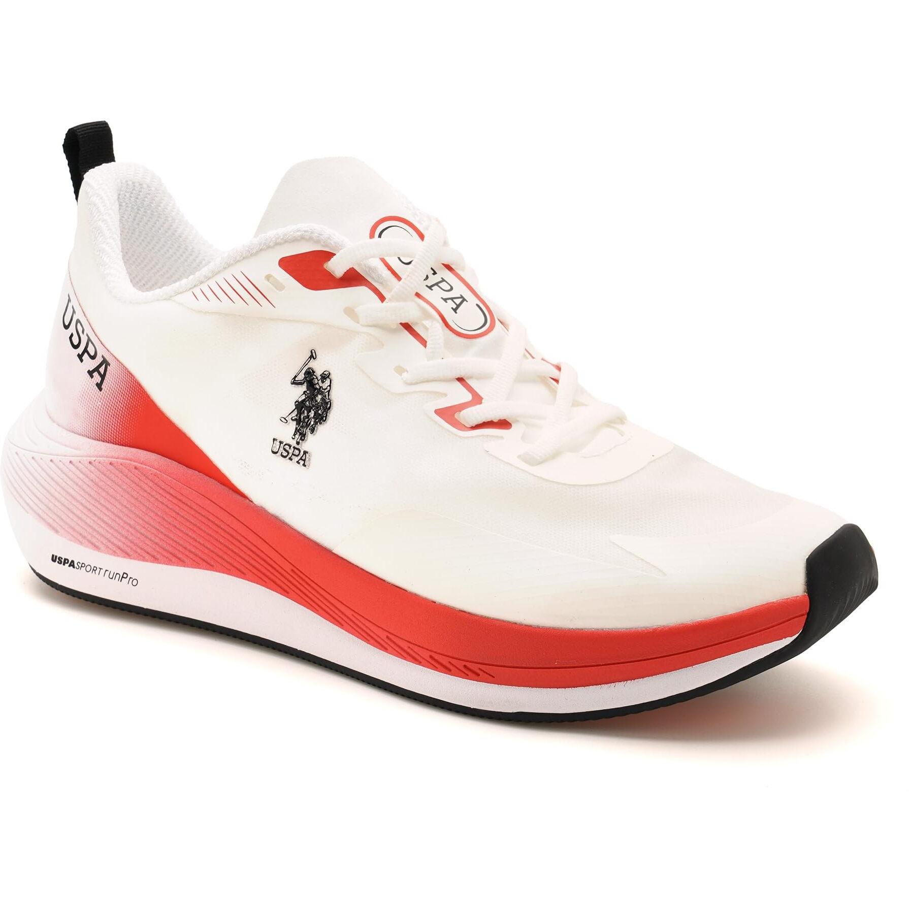 U.S. POLO ASSN. Mens Severin White Running Shoe-(UK7)(US8)(2FD24553W01)