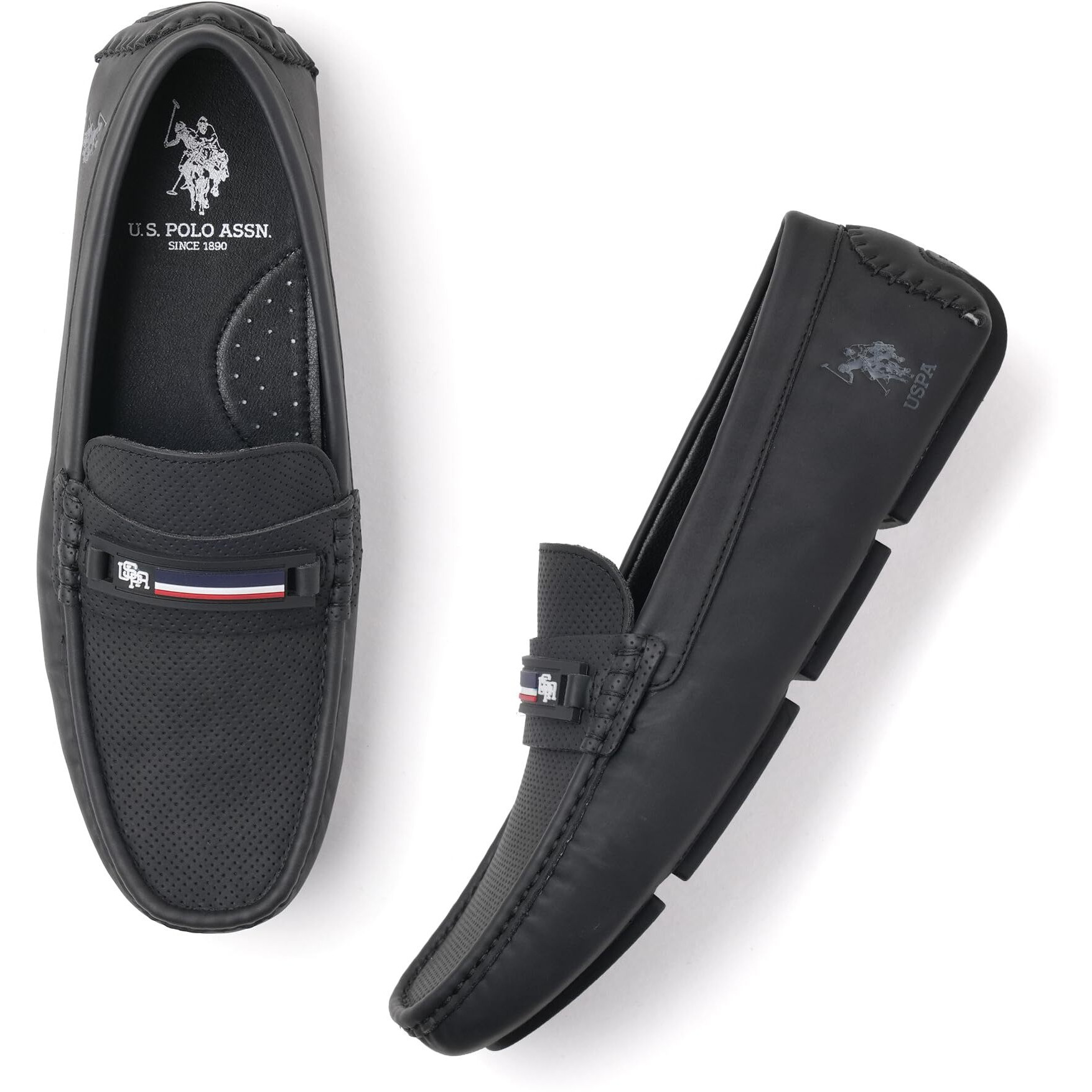 U.S. POLO ASSN. Mens Barnes 4.0 Black Drivers - (UK10) (US11) (2FD24917Z01)