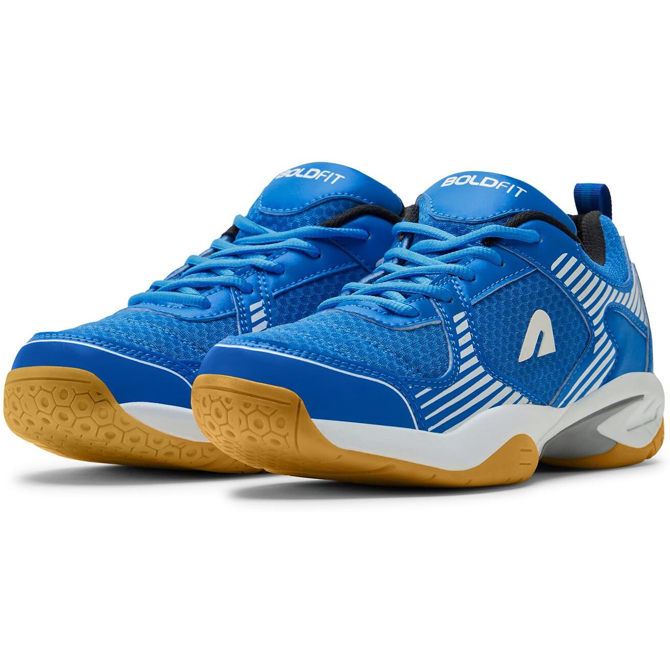 Boldfit Badminton Shoes Shuttle Badminton Shoes Men Non Marking Shoes for Badminton Men Badminton Shoes Non Marking Shoes for Badminton Men Anti Skid Breathable Badminton Shoes for Men Blue - UK 07