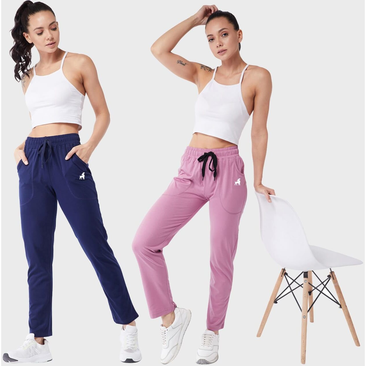 Modeve  Women Cotton Blend Pack of 2 Track Pant for Summer || Women Lower || Women Pyjama || Lounge Pants_Navy and Onion_XX-Large