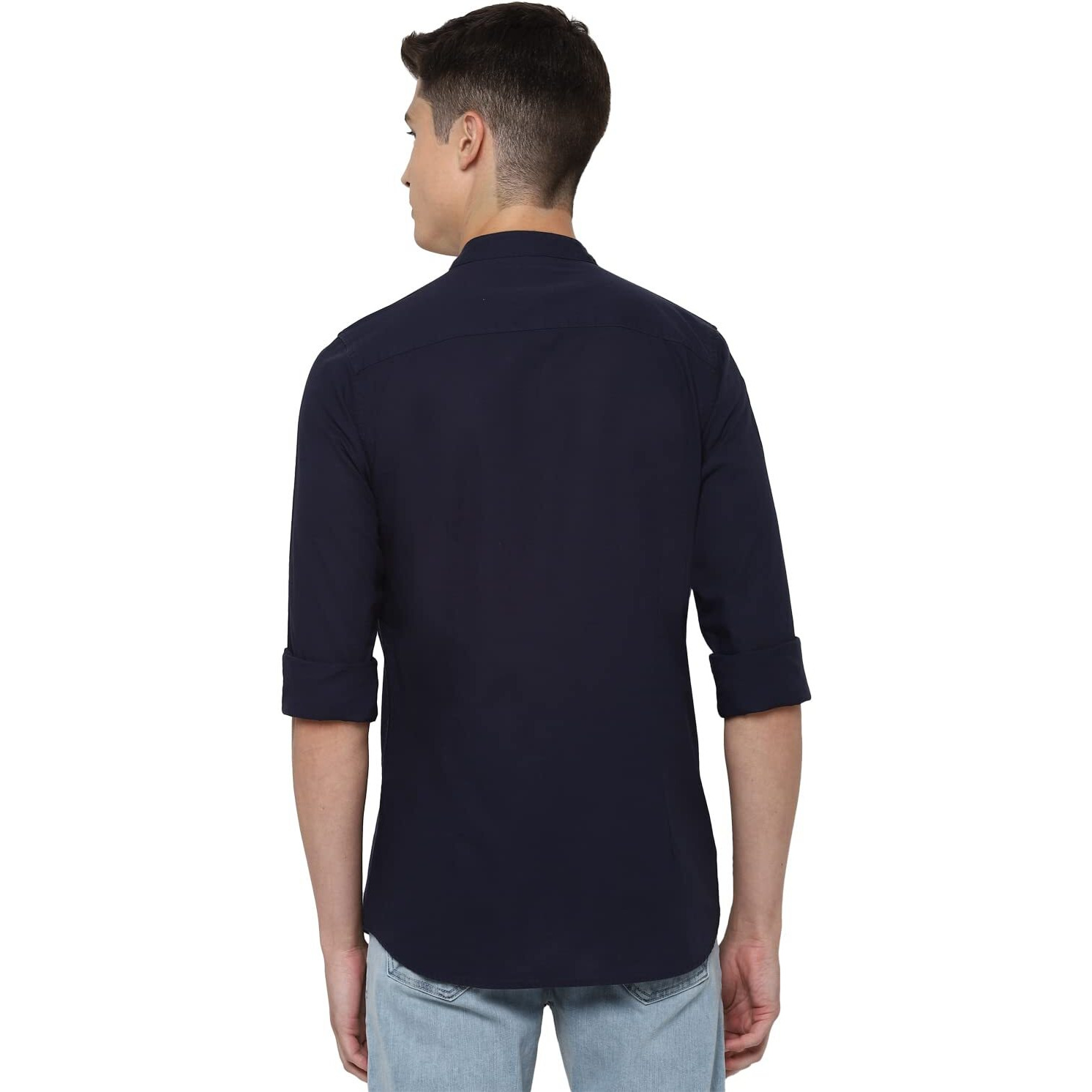 Allen Solly Men's Slim Fit Casual Shirt (ASSFWMOFL89836_Navy_44)