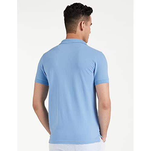 Amazon Brand - Symbol Men's Solid Cotton Rich Polo T Shirt | Collar Tshirts | Half Sleeves | Plain-Regular Fit (Sky blue_M) (Available in Plus Size)
