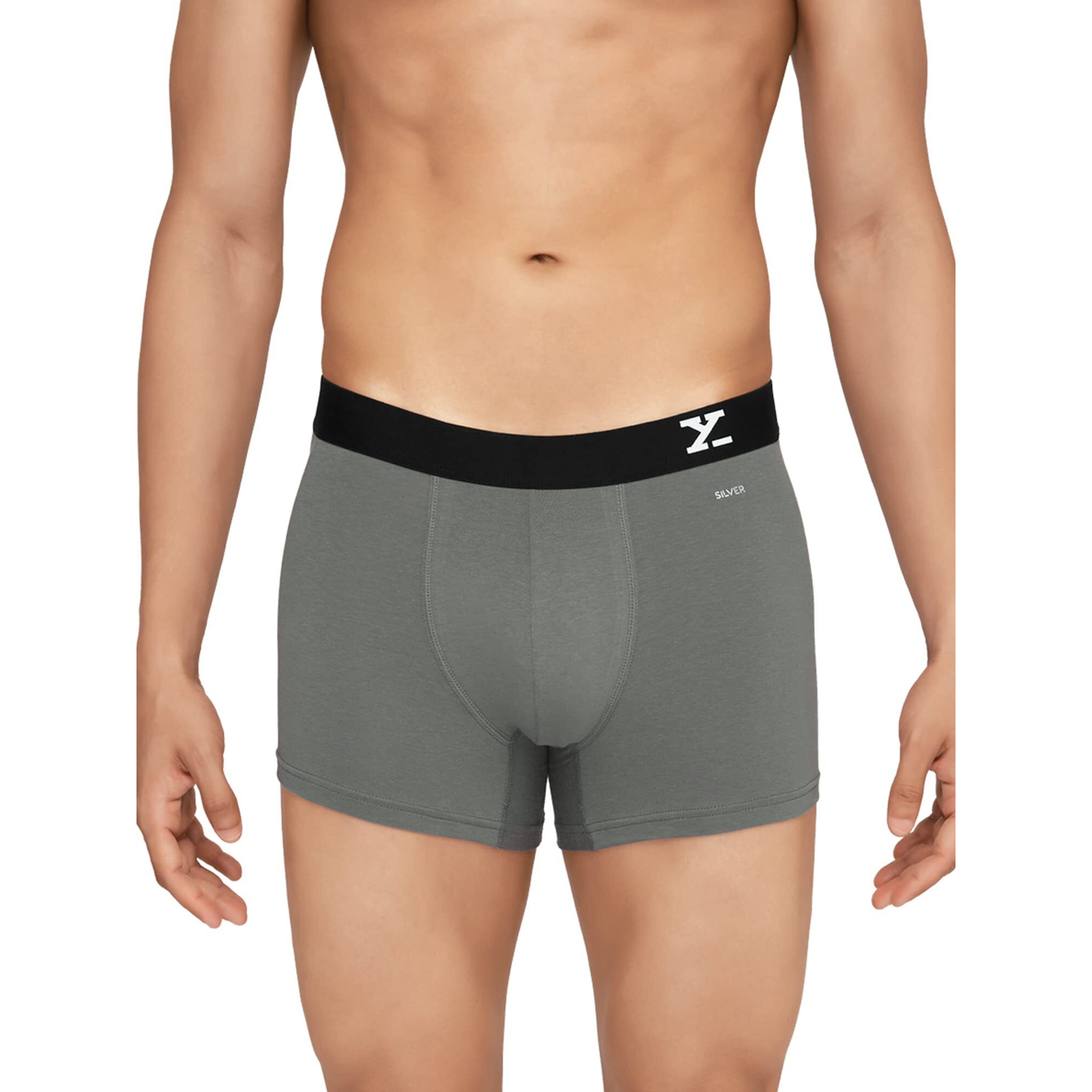 XYXX Cotton Regular Solid (Pack of 2) (Aero Trunks for Men Combo_Black Iris + Frost Grey_S)