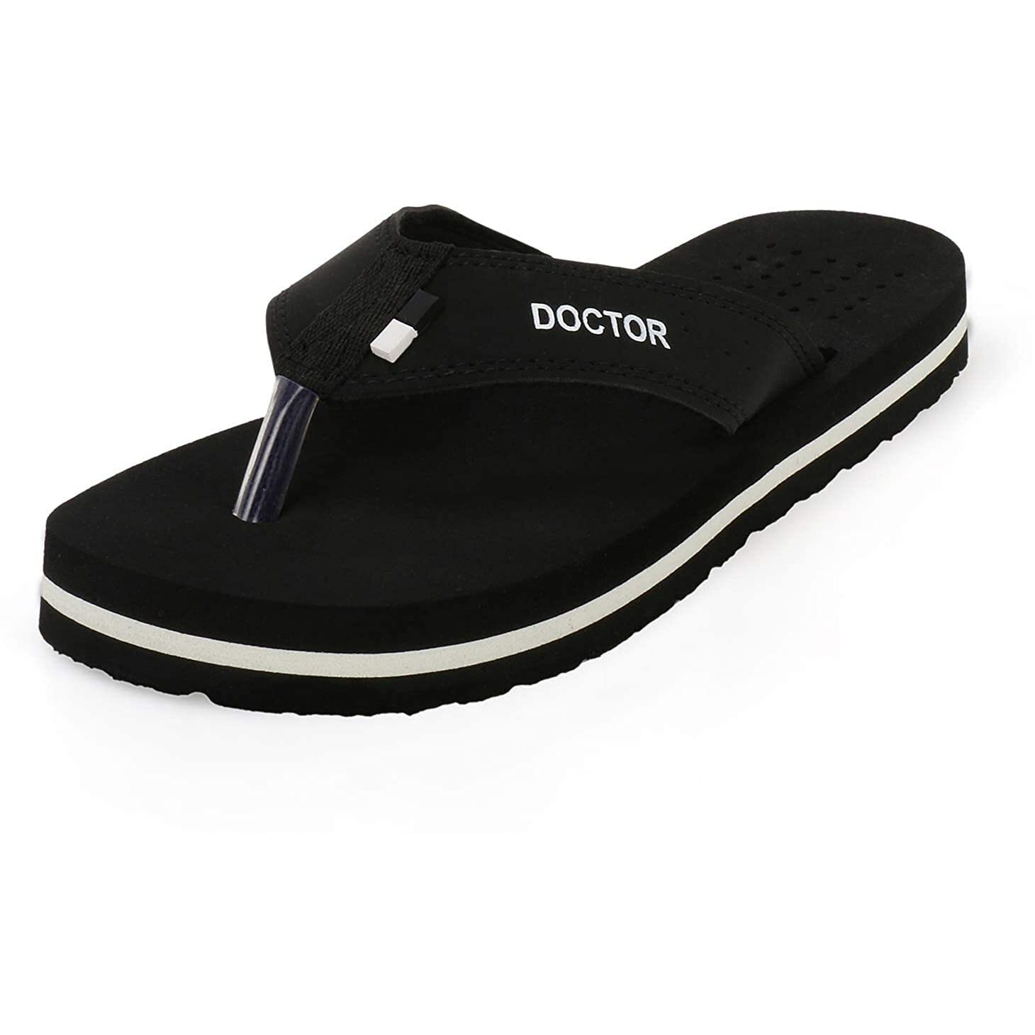 ORTHO JOY Men's Black Slippers - 12 Uk