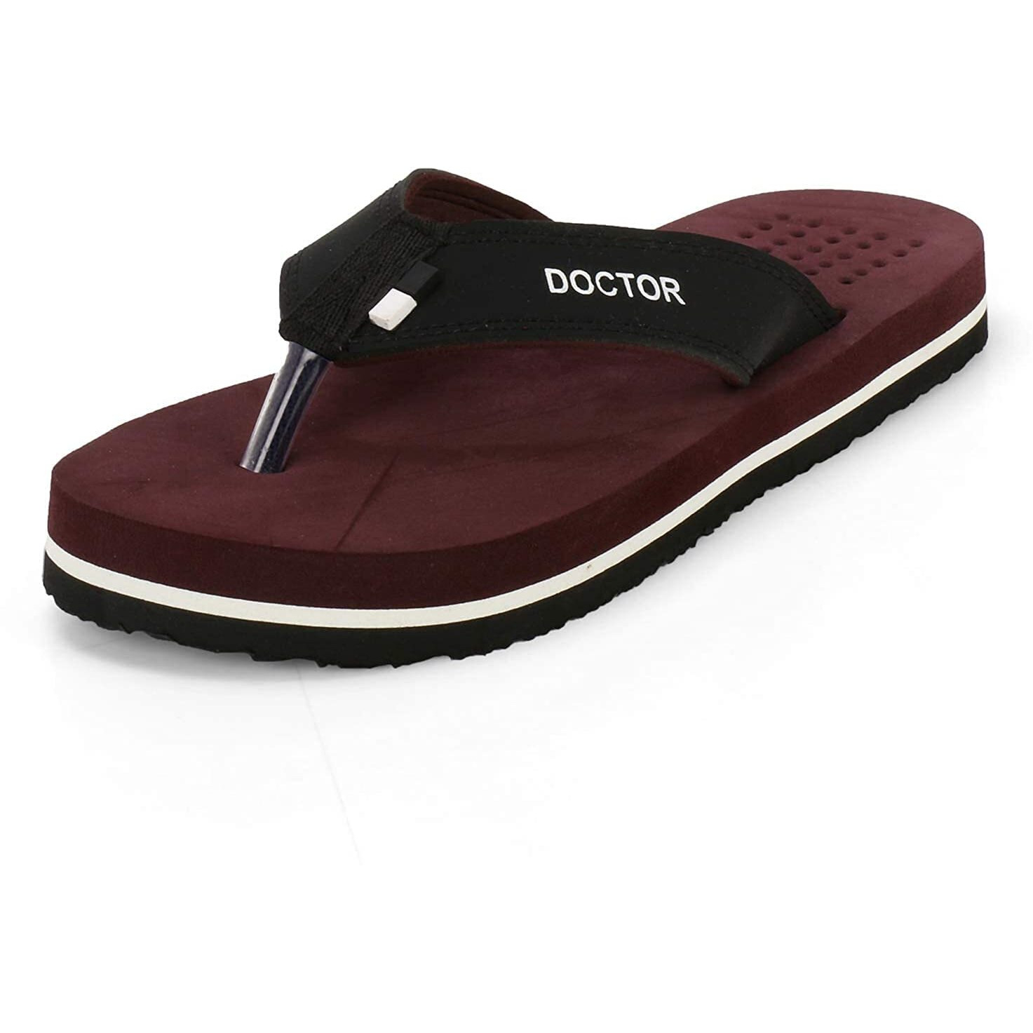 ORTHO JOY Men's Maroon Slippers - 10 Uk