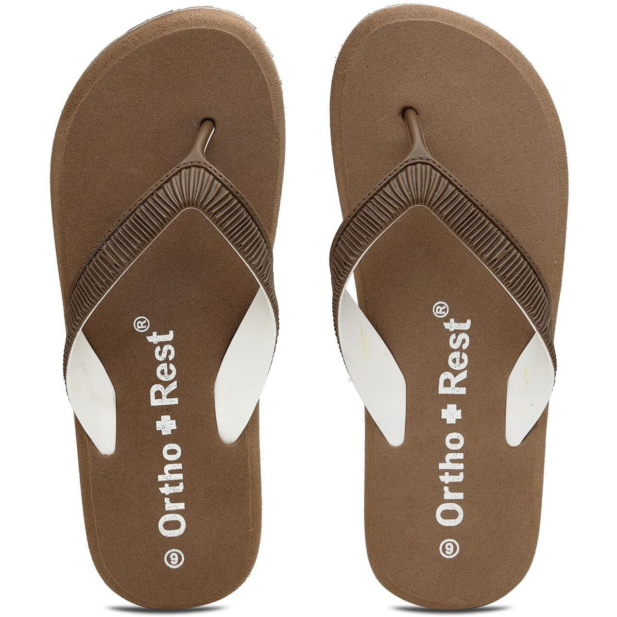 Ortho + Rest Doctor Slippers for Women Orthopedic Non Slip Lightweight Comfortable Flat Casual Stylish Dr Chappals and House Flip flops For Ladies and Girls Brown 6