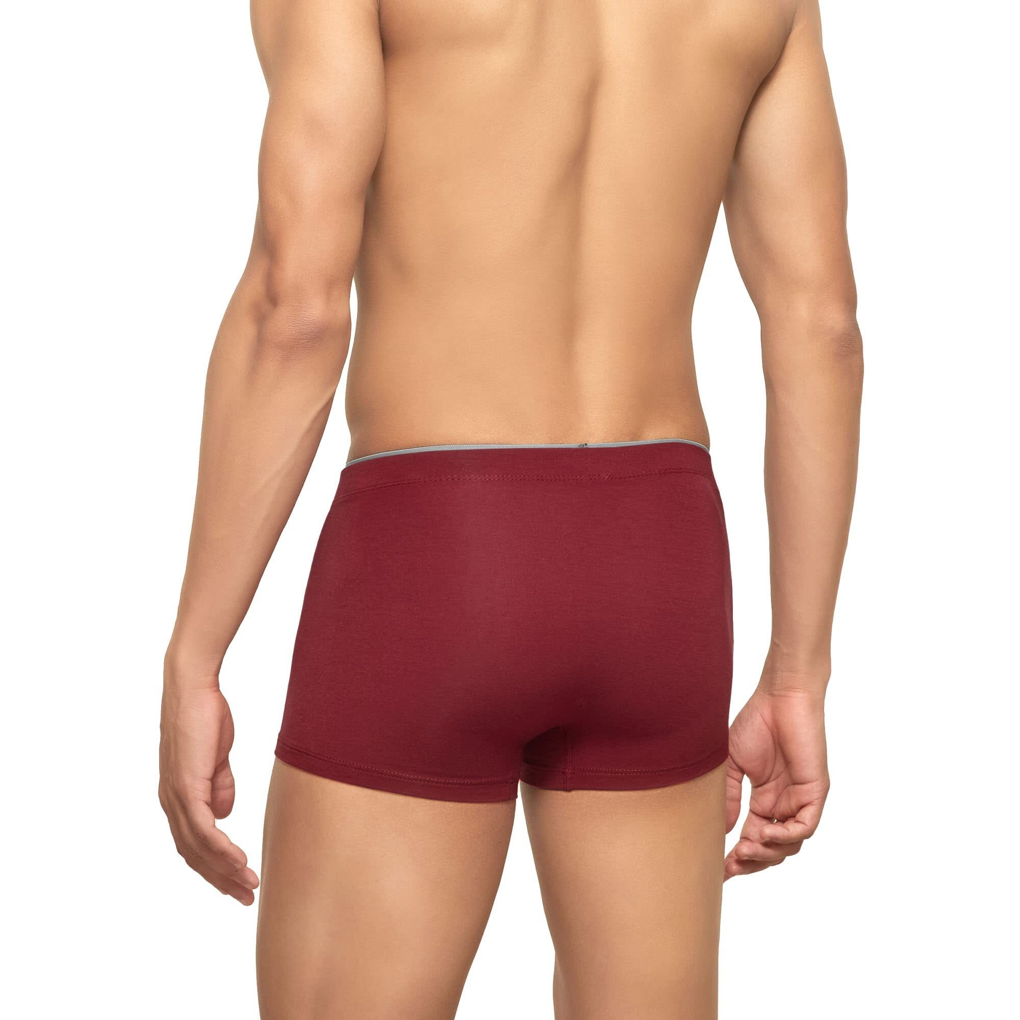 XYXX Men's Modal Classic Stretch Solid Trunks (Pack of 2) (XYTRNK_R1_2_Maroon+Black_S)