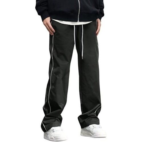 GRECIILOOKS Regular Trouser Loose Fit | Sports for Men Stylish Track Pant (GL-TP-1046_Black 01_2XL)