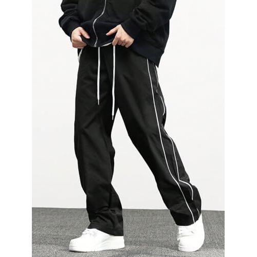 GRECIILOOKS Regular Trouser Loose Fit | Sports for Men Stylish Track Pant (GL-TP-1046_Black 01_2XL)