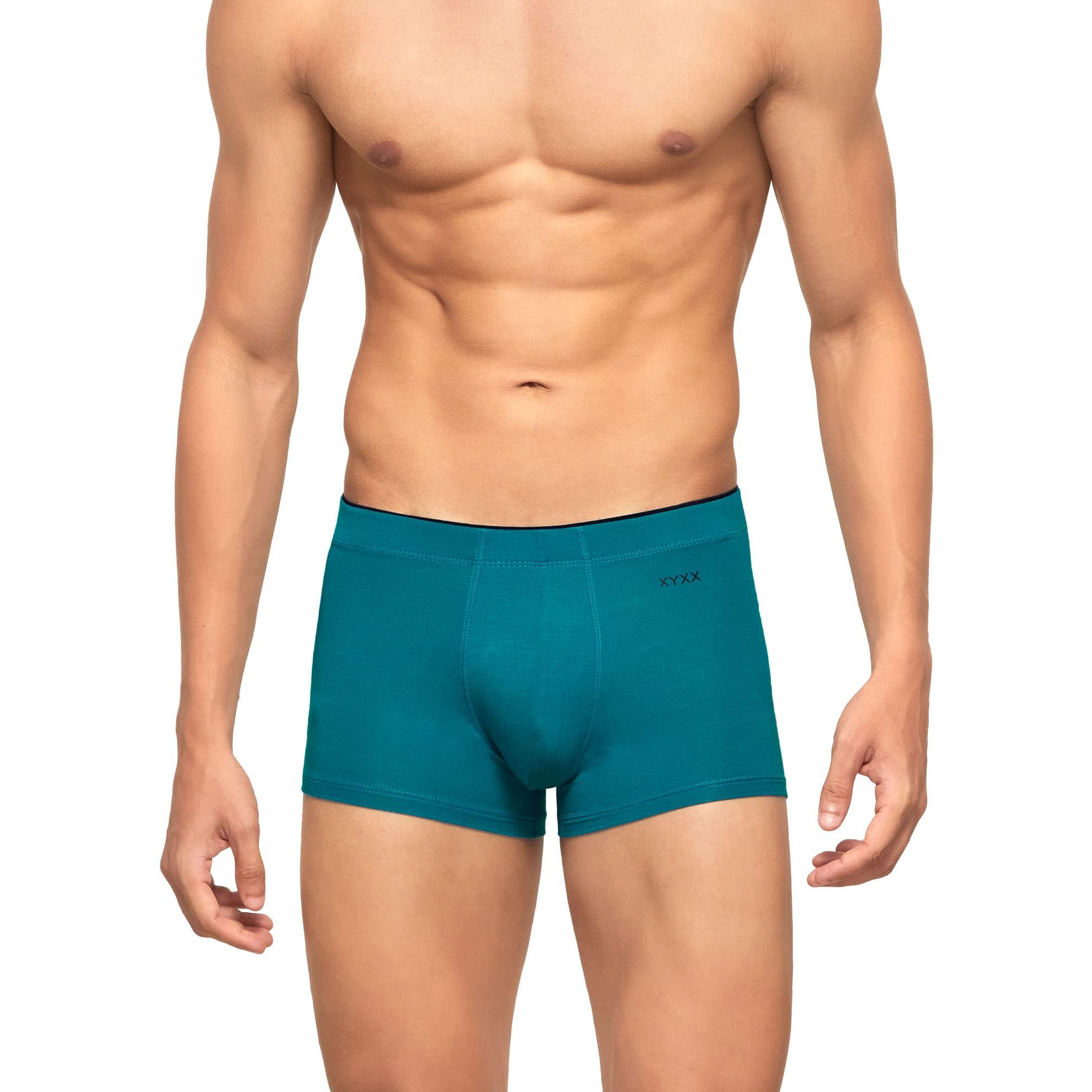 XYXX Men's Modal Classic Stretch Solid Trunks (Pack of 2) (XYTRNK_R1_2_Teal Blue+Coral Grey_XL)