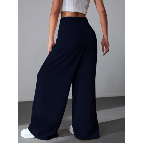 GRECIILOOKS Regular Fit Trouser for Women (Gl-Tr996-S-Blue)