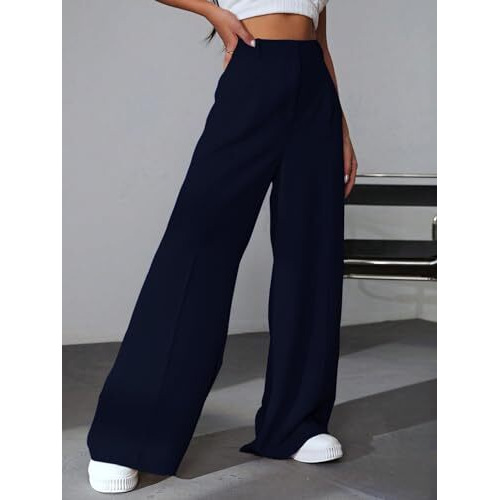 GRECIILOOKS Regular Fit Trouser for Women (Gl-Tr996-S-Blue)